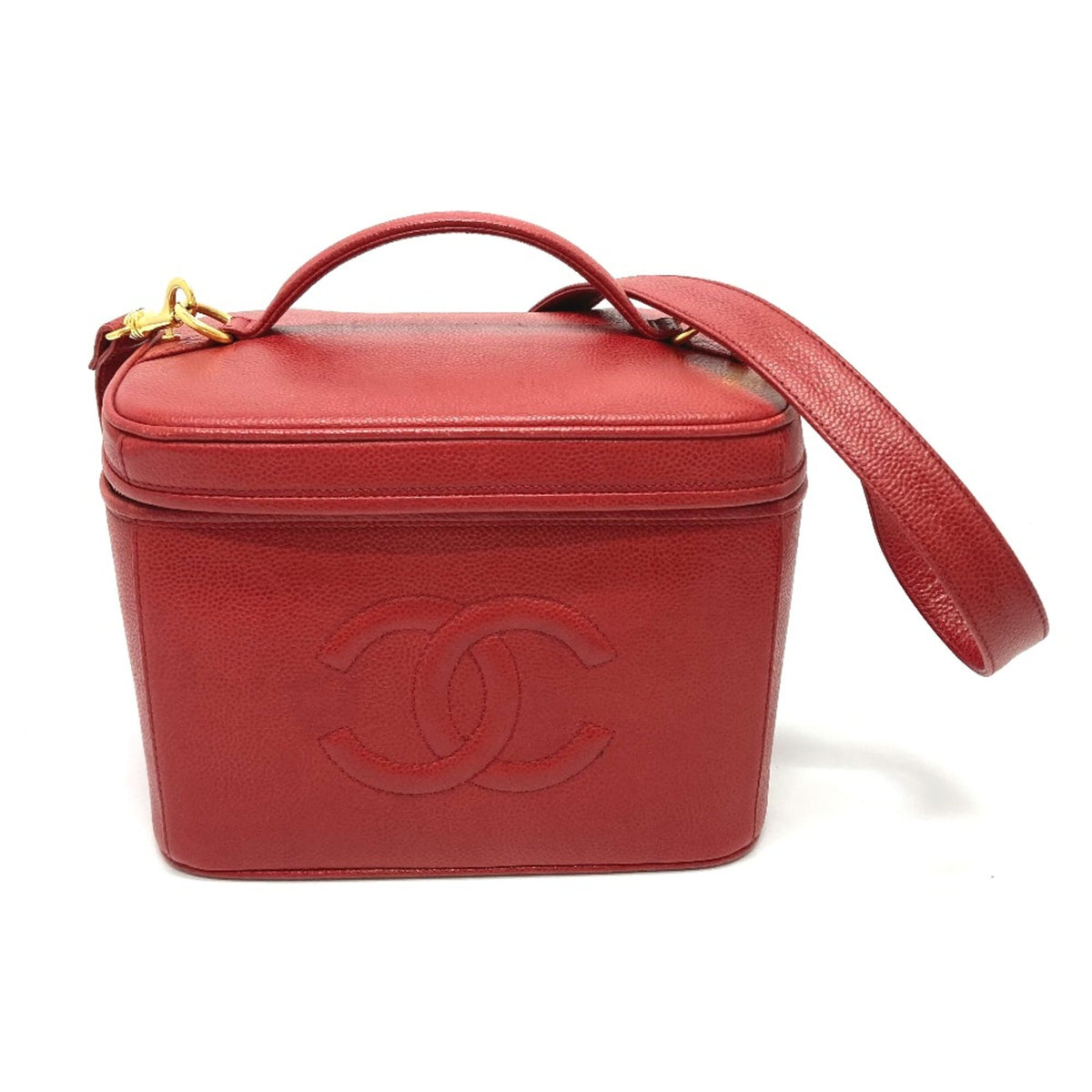 Chanel Red Leather Shoulder Bag (Pre-Owned)