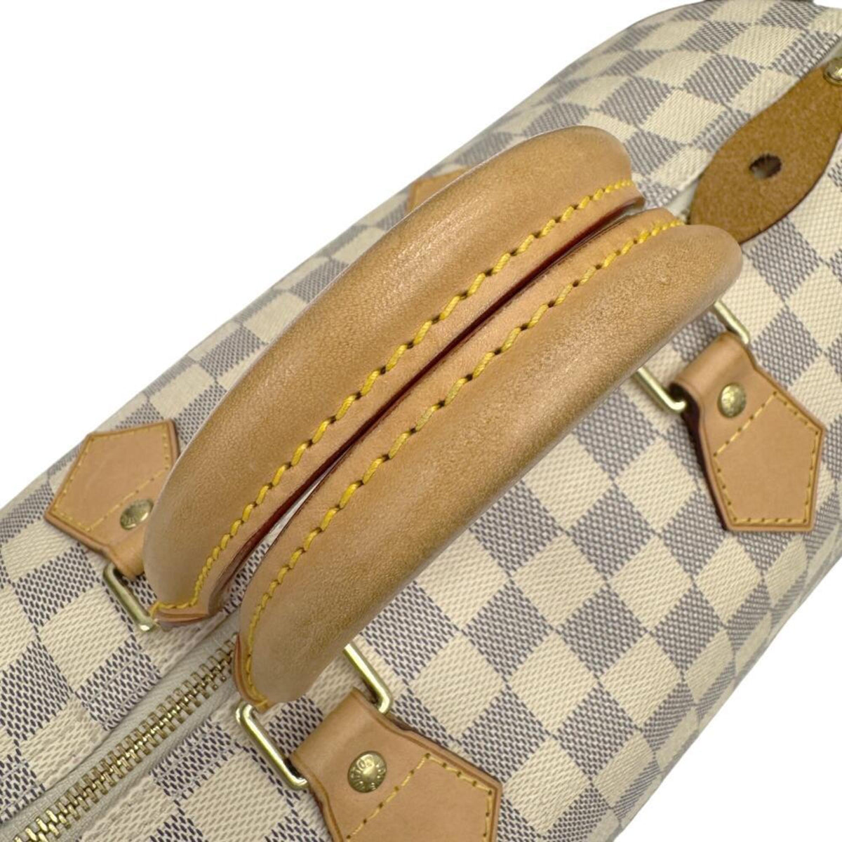 Louis Vuitton White Damier Azur Boston Bag Handbag (Pre-Owned)