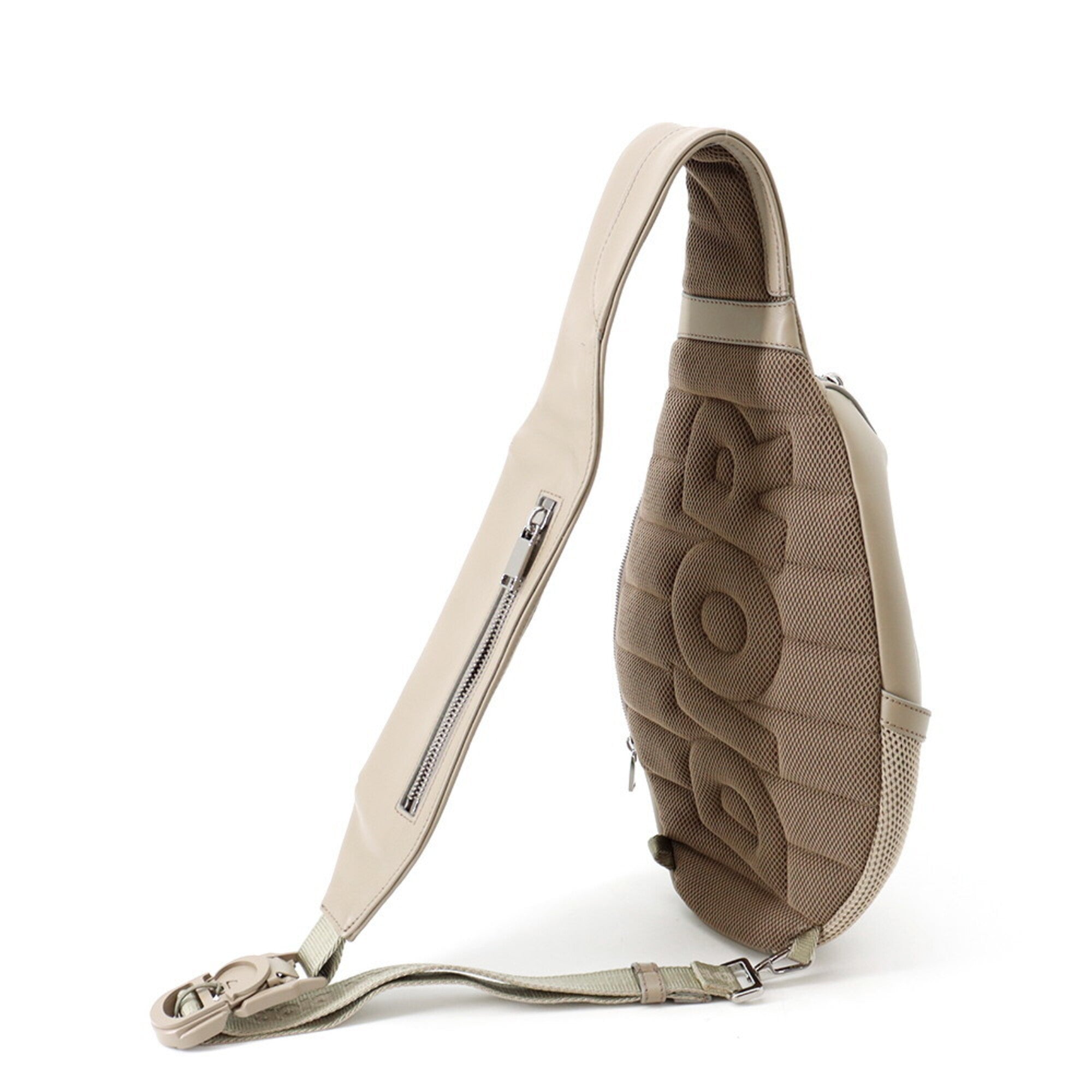 Christian Dior Beige Leather Nylon Sling Bag (Pre-Owned)