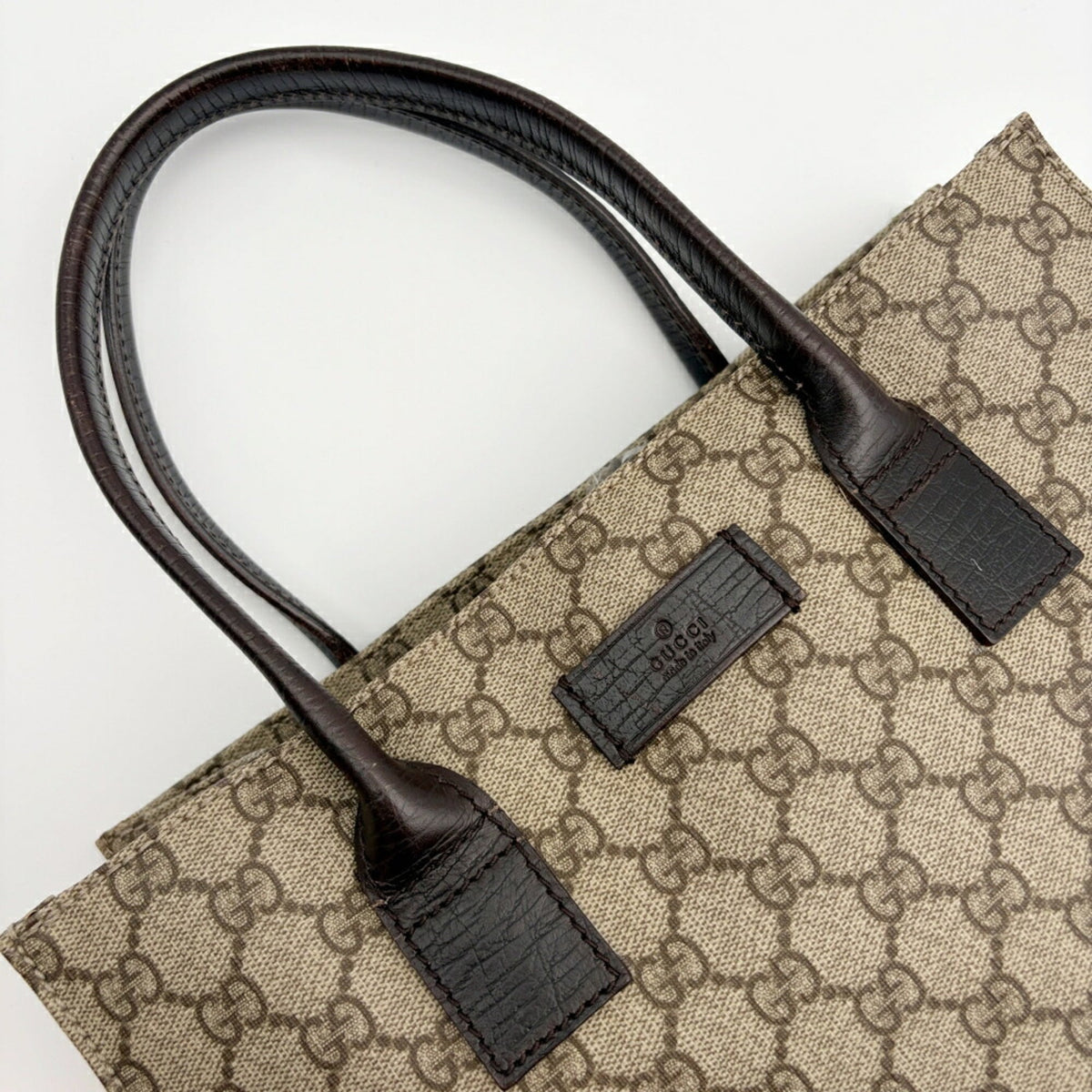 Gucci Beige Brown Pvc Leather Tote Bag (Pre-Owned)