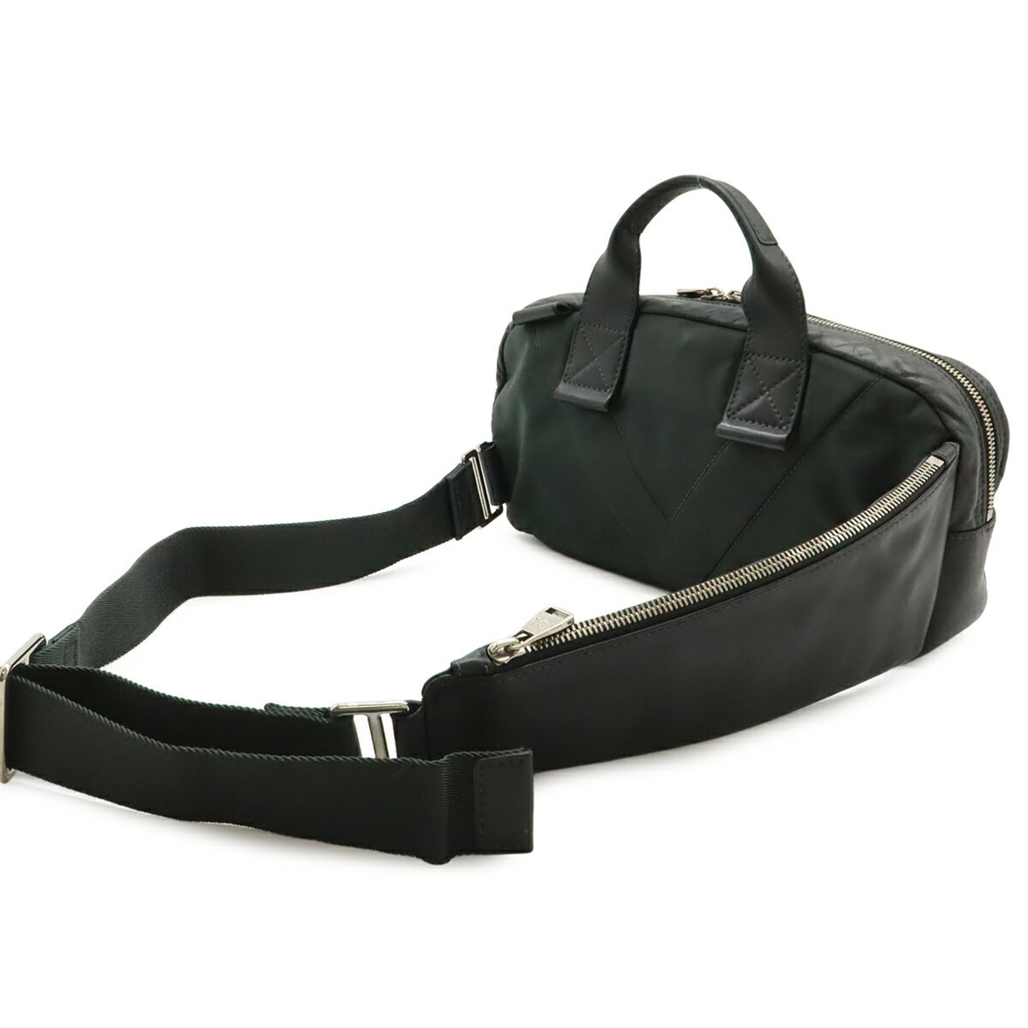 Louis Vuitton Gray Leather Shoulder Bag Sling Bag (Pre-Owned)