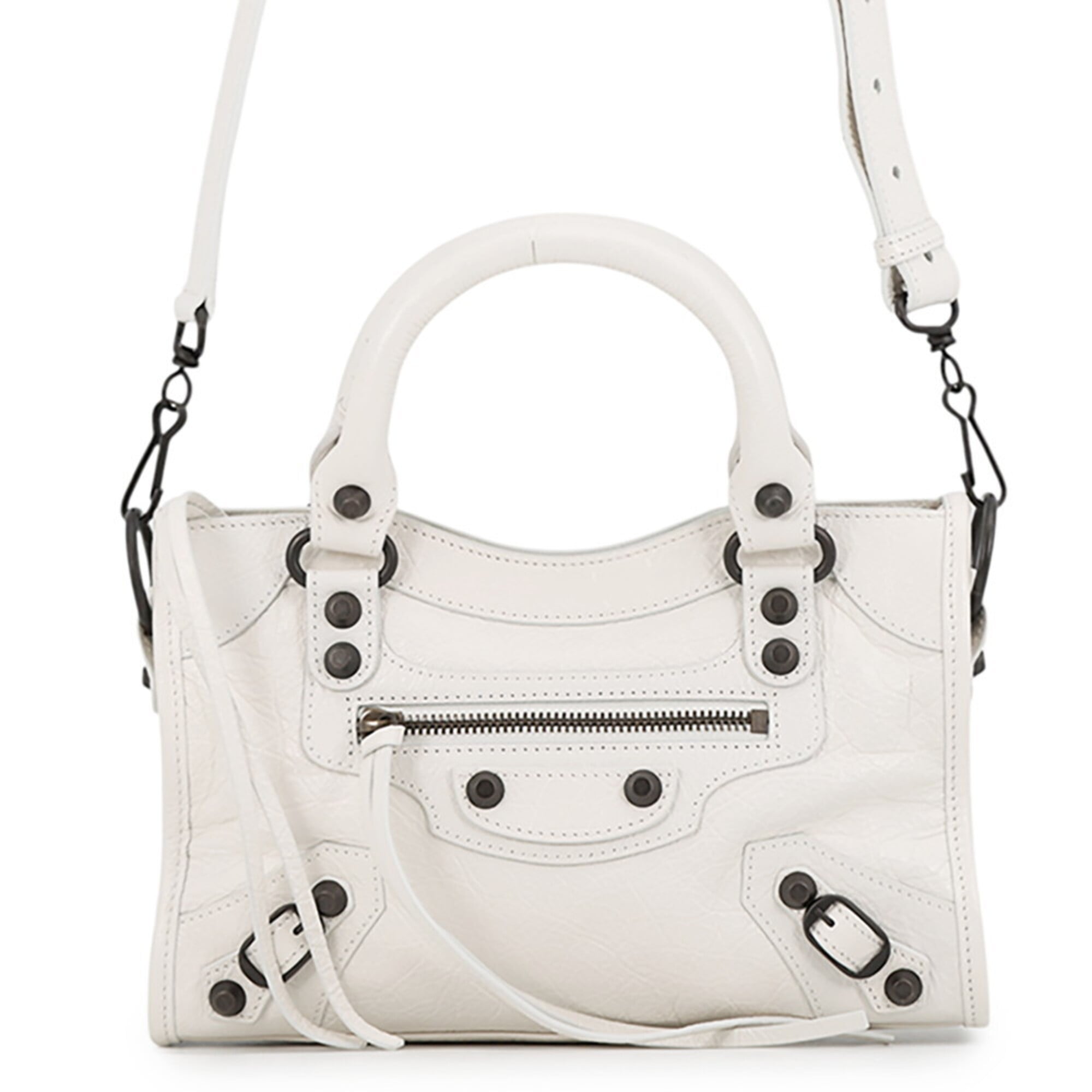 Balenciaga White Leather Handbag Shoulder Bag (Pre-Owned)