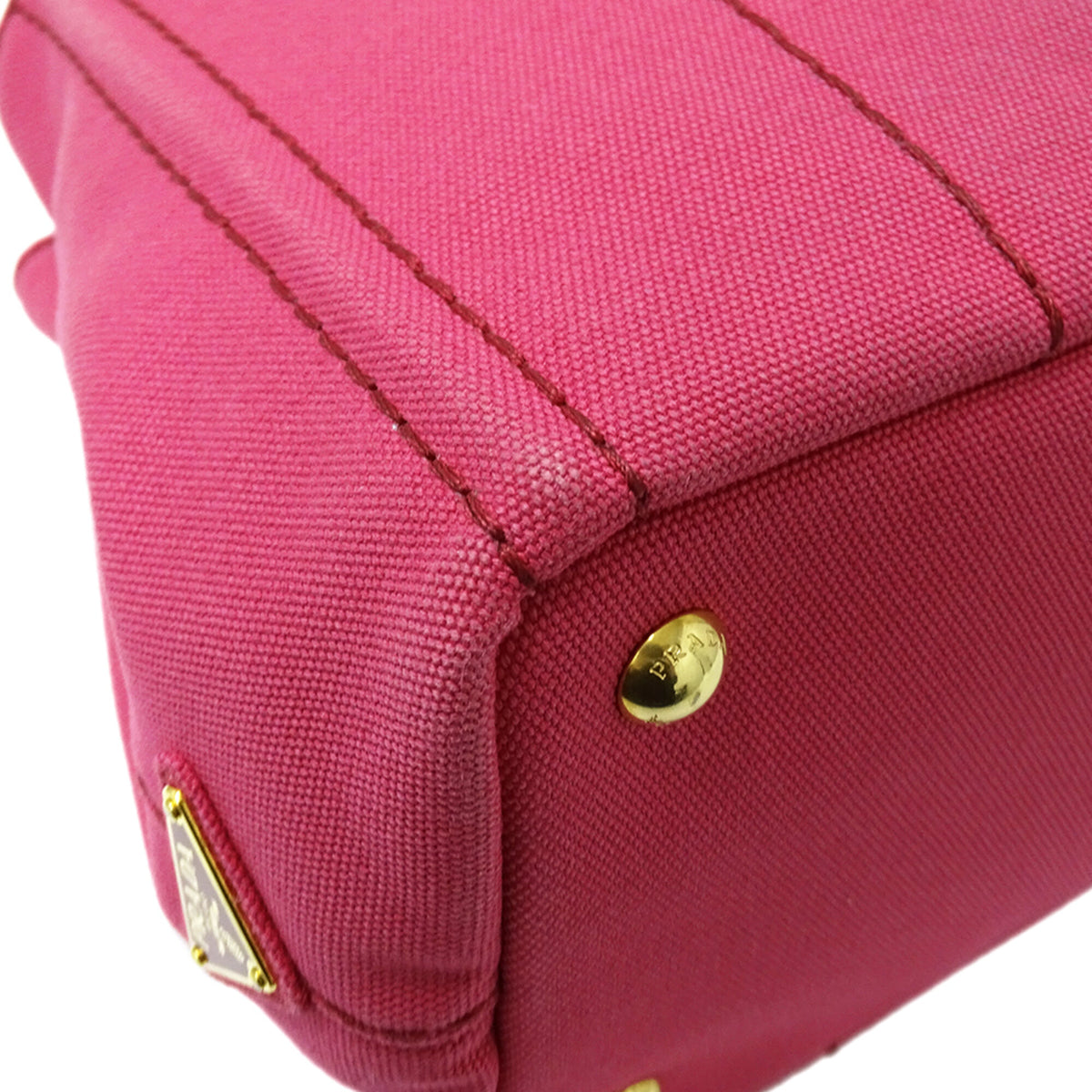 Prada Pink Canvas Handbag Shoulder Bag Tote Bag (Pre-Owned)