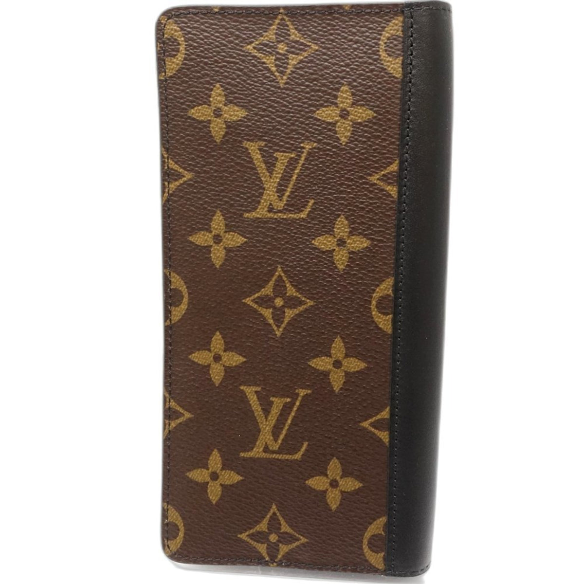 Louis Vuitton Black Brown Monogram Macassar Canvas Long Wallet (Bi-Fold) (Pre-Owned)