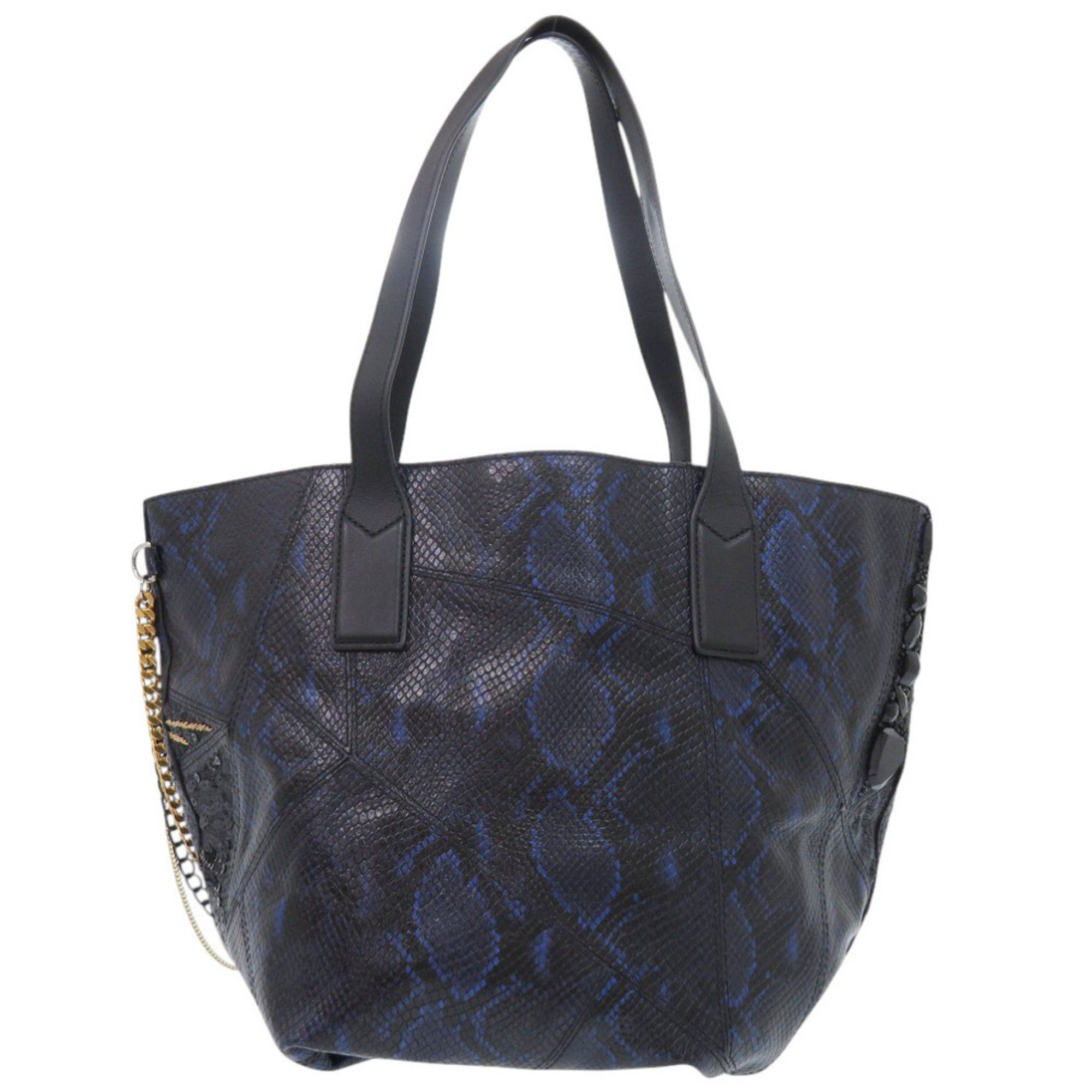 Marc Jacobs Black Blue Leather Tote Bag (Pre-Owned)