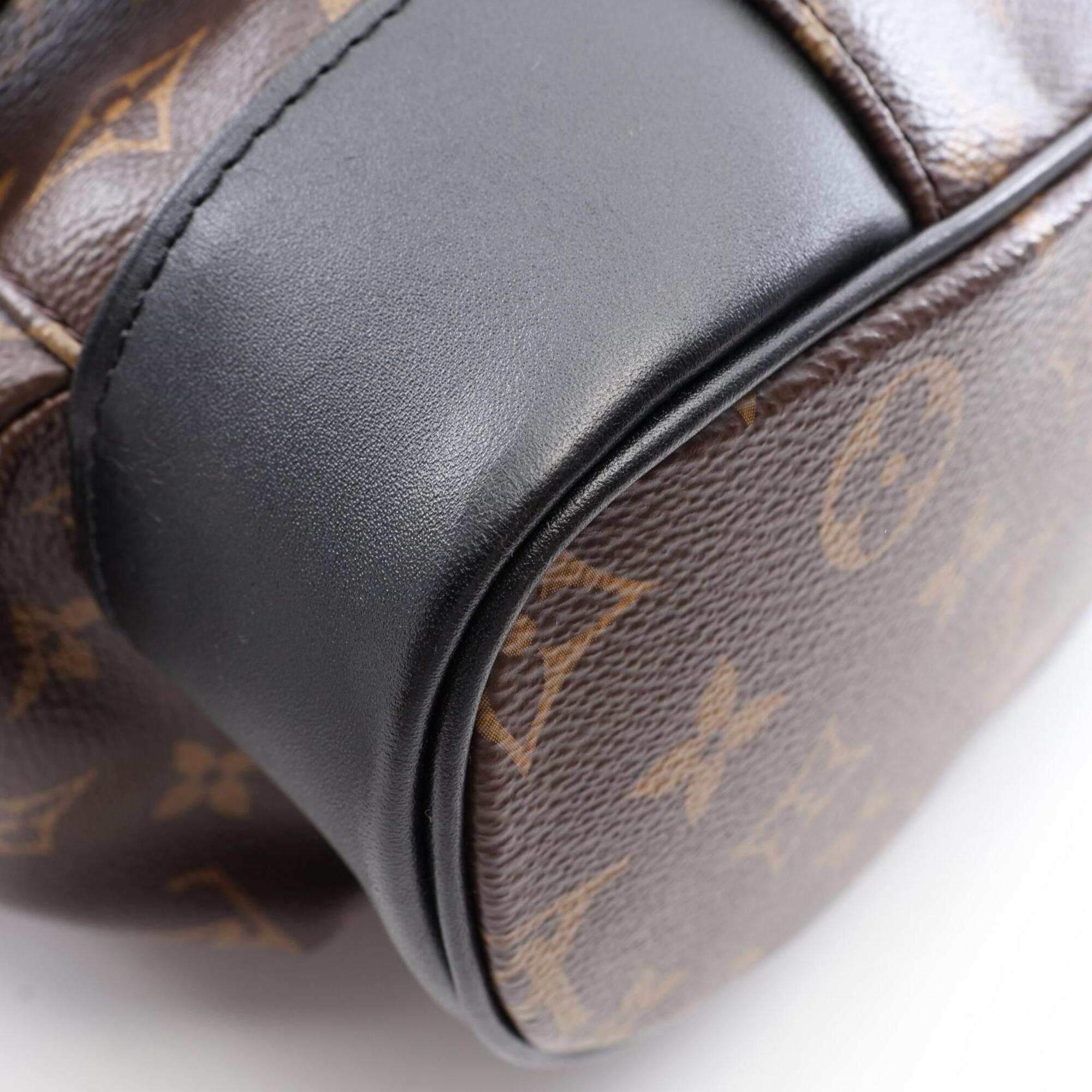 Louis Vuitton Black Brown Coated Canvas Leather Backpack Handbag (Pre-Owned)