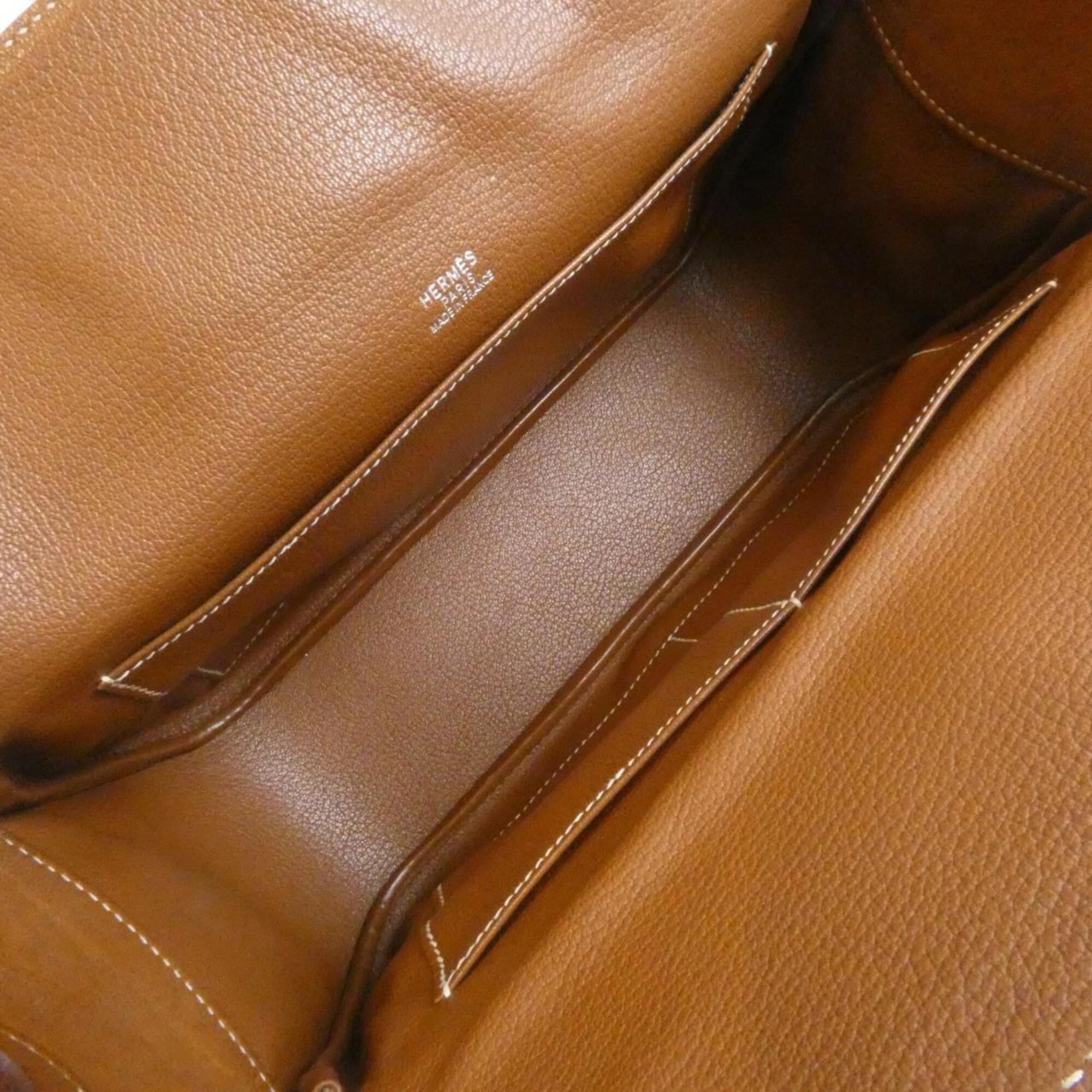 Hermes Fauve Toile H Barenia Leather Shoulder Bag (Pre-Owned)
