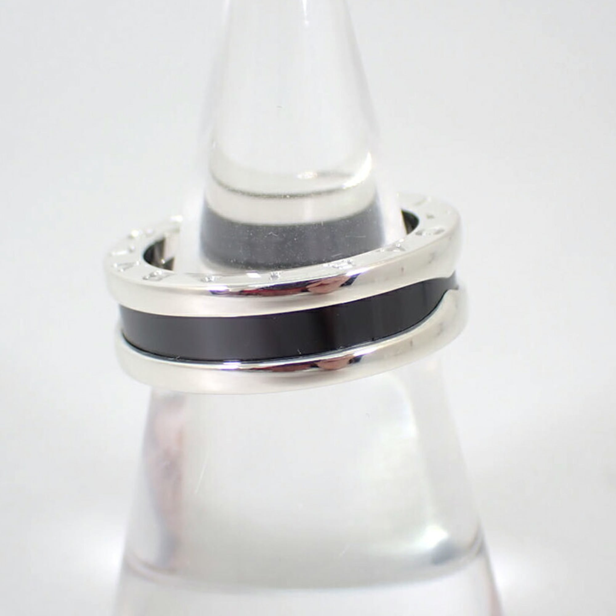 Bvlgari Ceramic Sterling Silver 925 Band Ring (Pre-Owned)