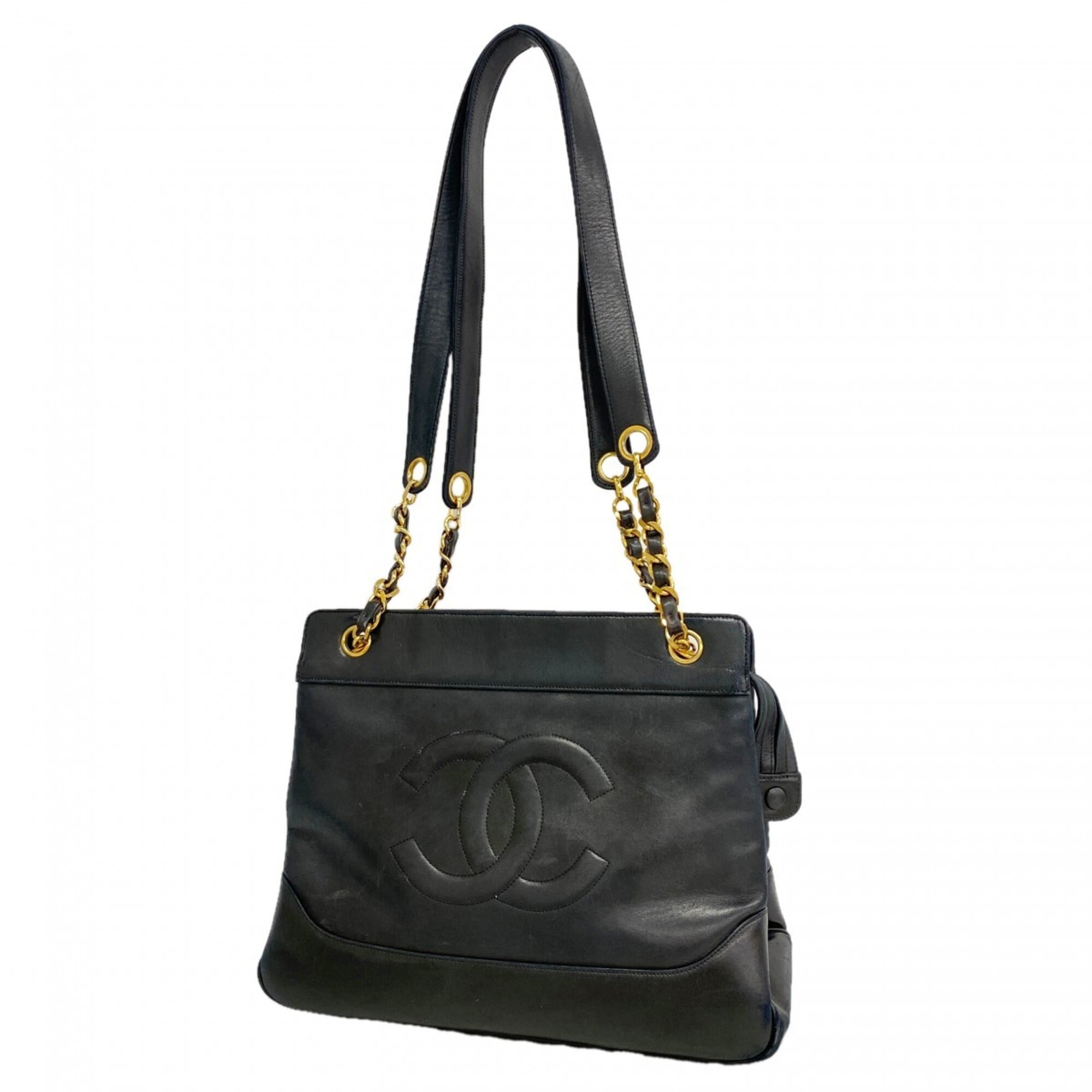 Chanel Black Leather Tote Bag (Pre-Owned)