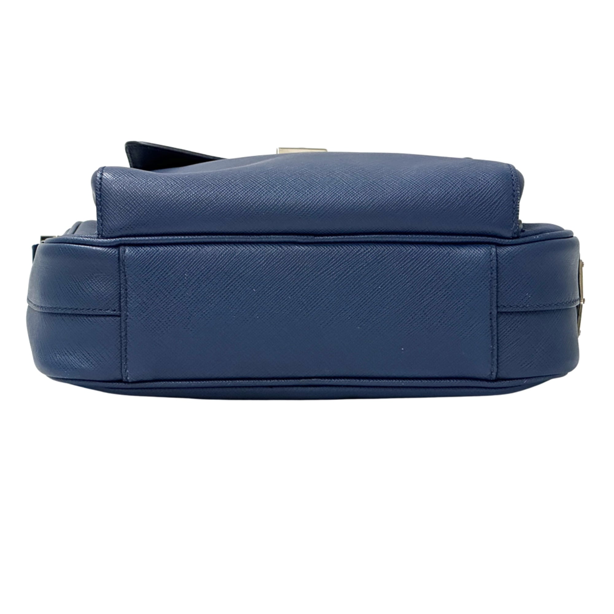 Prada Blue Saffiano Handbag Shoulder Bag (Pre-Owned)