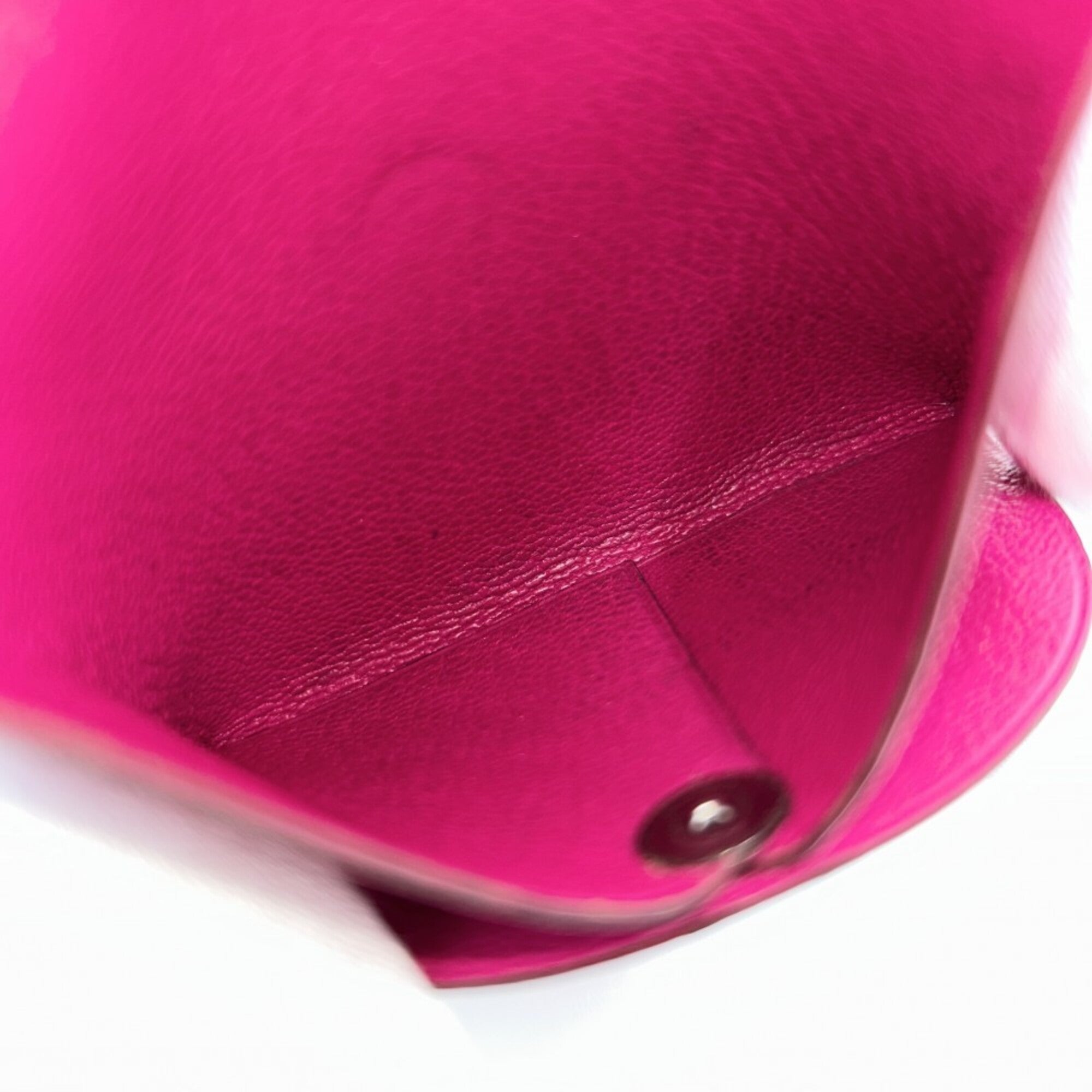 Hermes Pink Leather Coin Purse/Coin Case (Pre-Owned)
