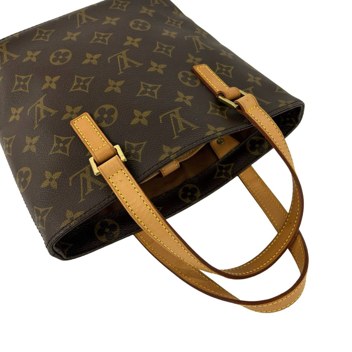 Louis Vuitton Brown Leather Pvc Handbag Tote Bag (Pre-Owned)