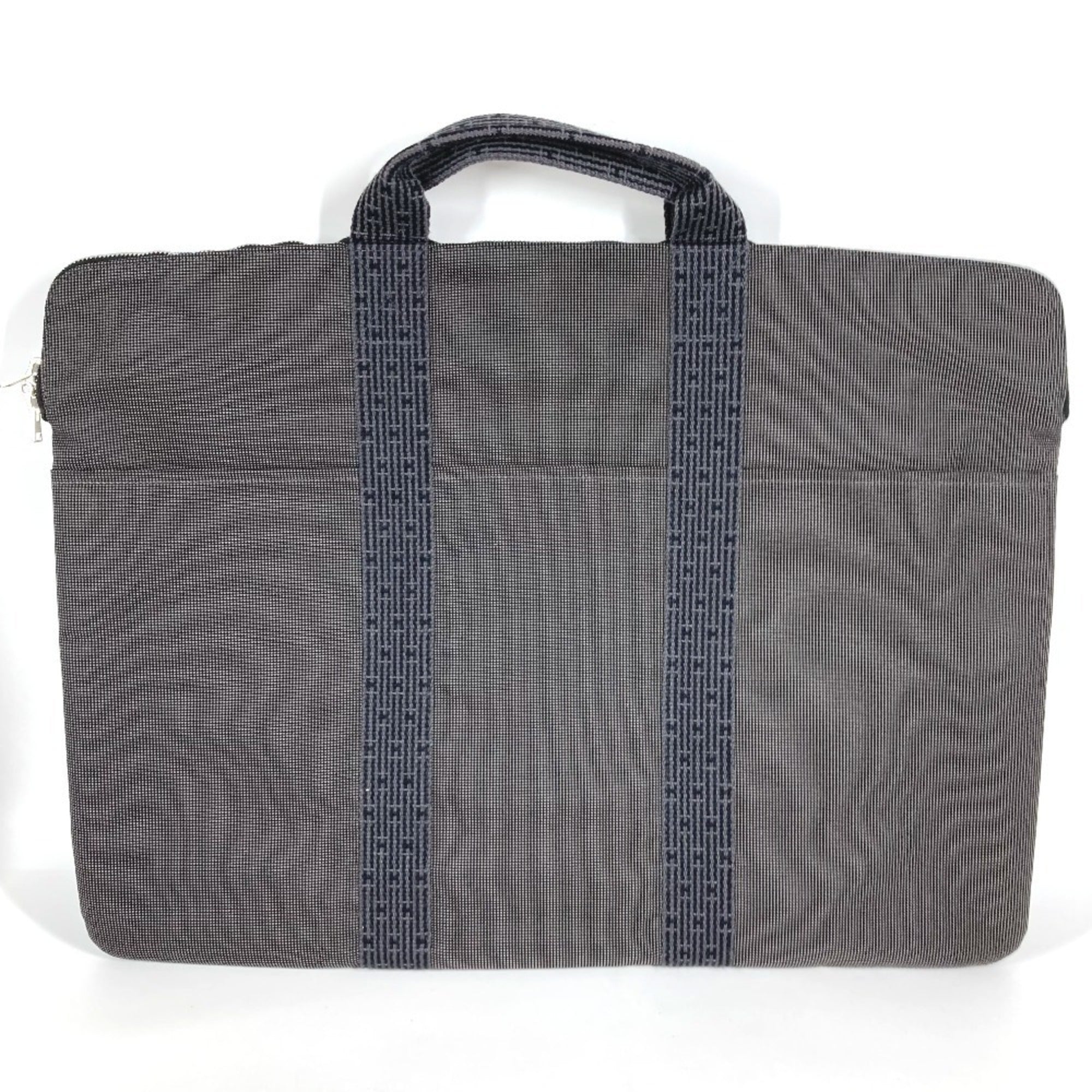 Hermes Her Line Gray Canvas Briefcase (Pre-Owned)