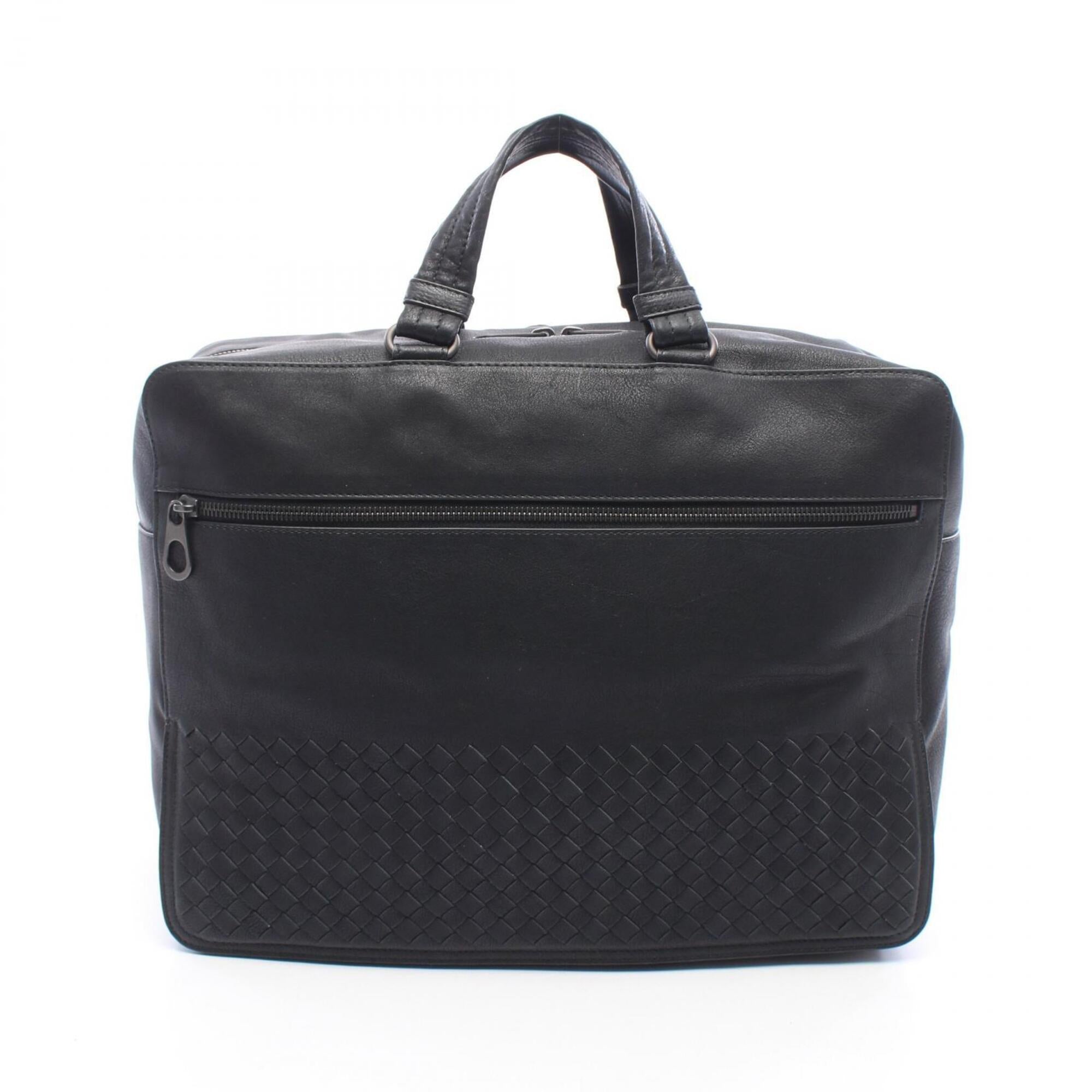 Bottega Veneta Black Intrecciato Handbag (Pre-Owned)