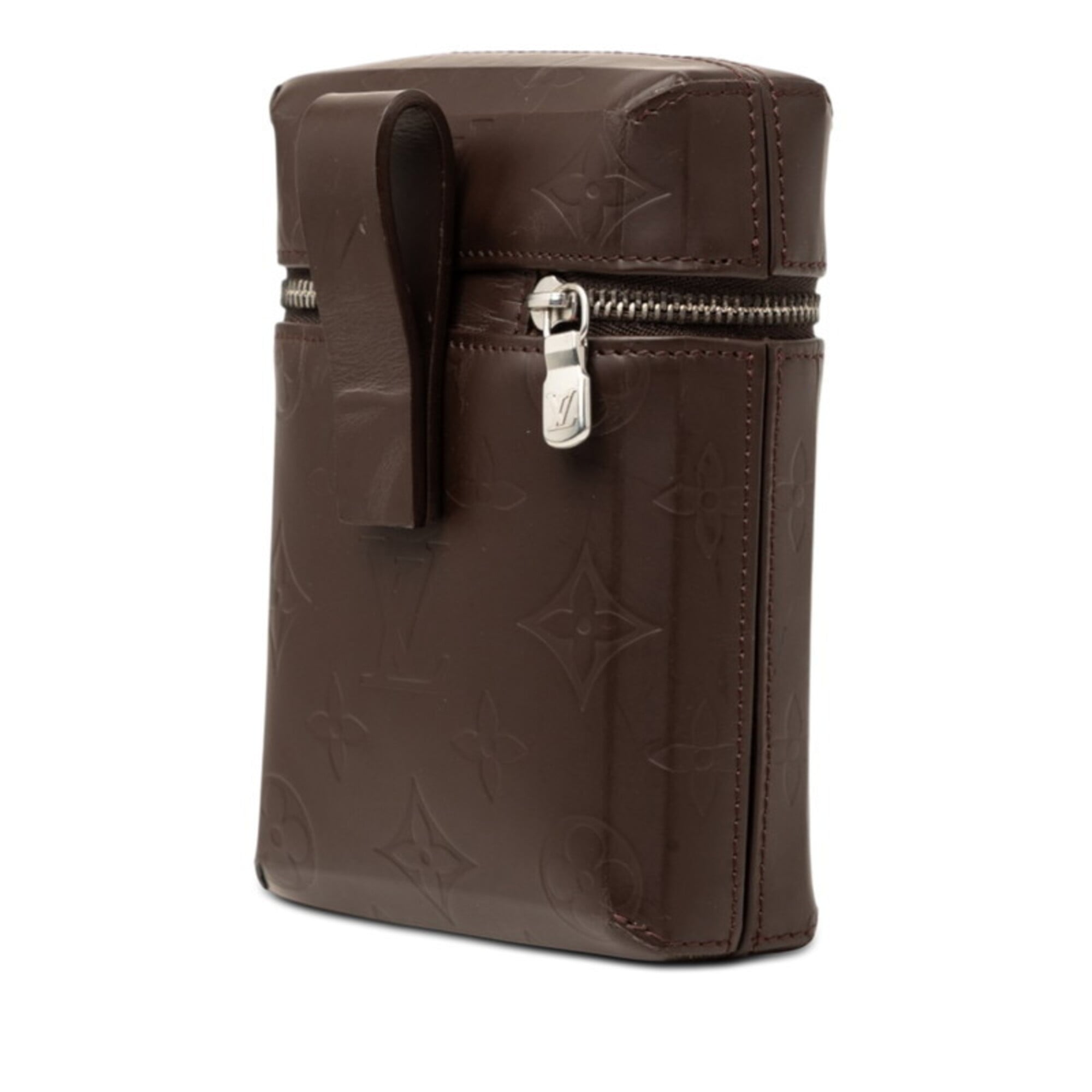 Louis Vuitton Monogram Glace Brown Leather Pouch (Pre-Owned)