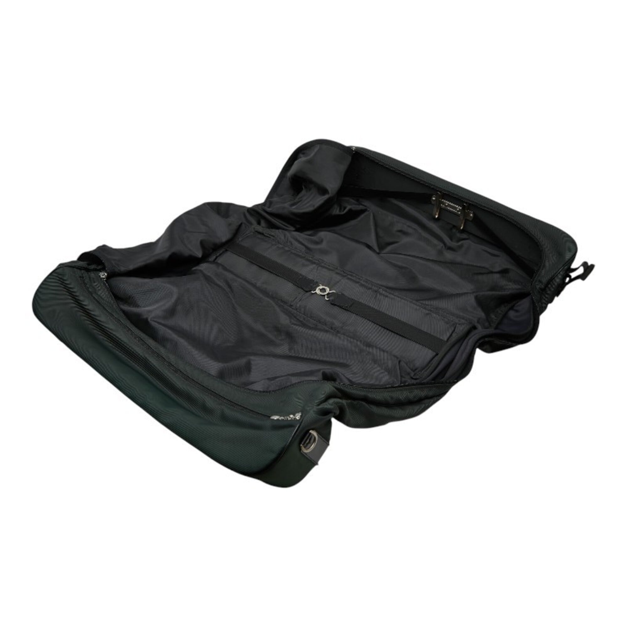 Louis Vuitton Black Episea Green Nylon Leather Boston Bag Garment Case Shoulder Bag (Pre-Owned)