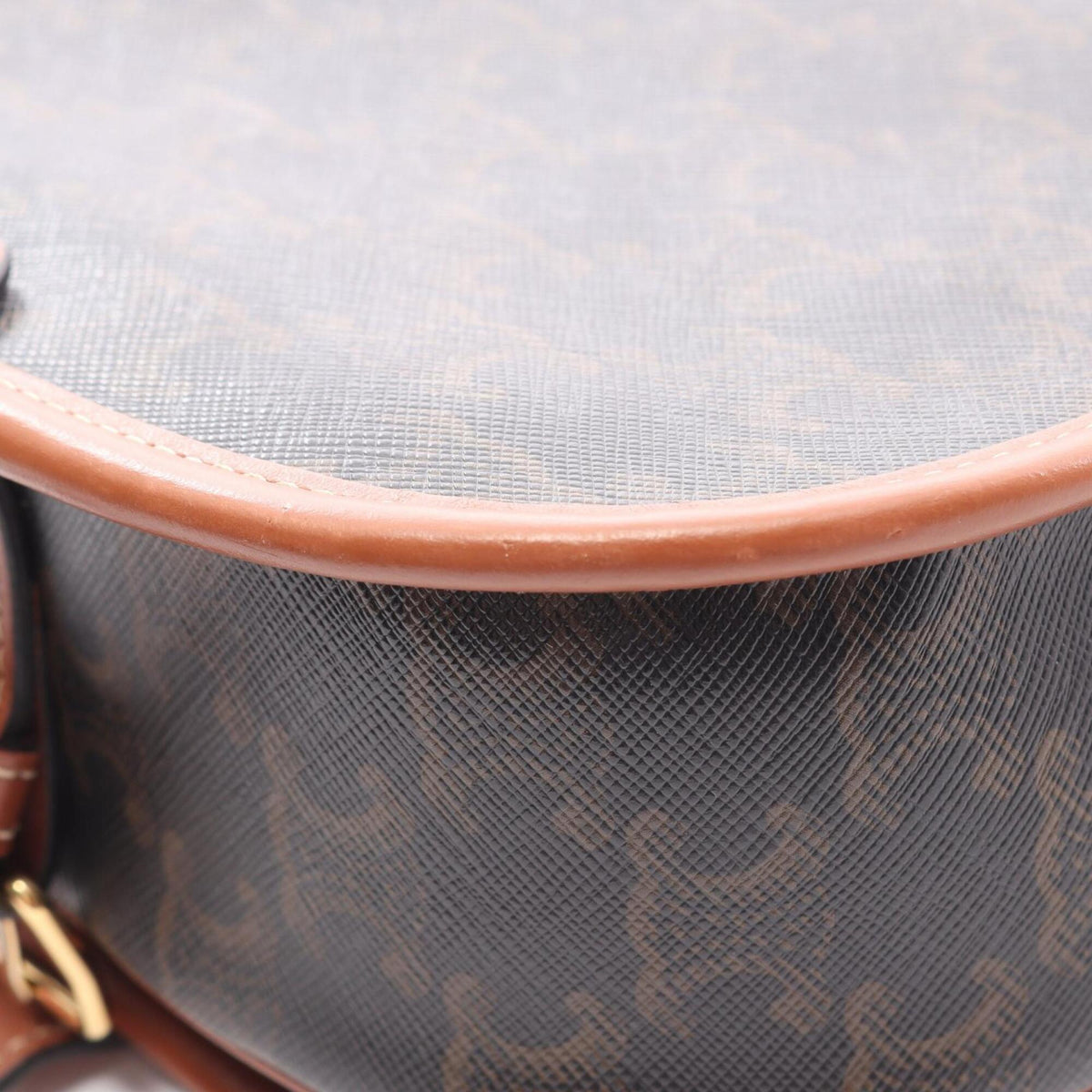 Celine Black Brown Coated Canvas Leather Handbag Shoulder Bag (Pre-Owned)