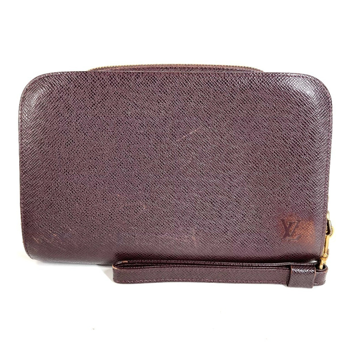 Louis Vuitton Acajou Purple Taiga Leather Leather Clutch Bag (Pre-Owned)