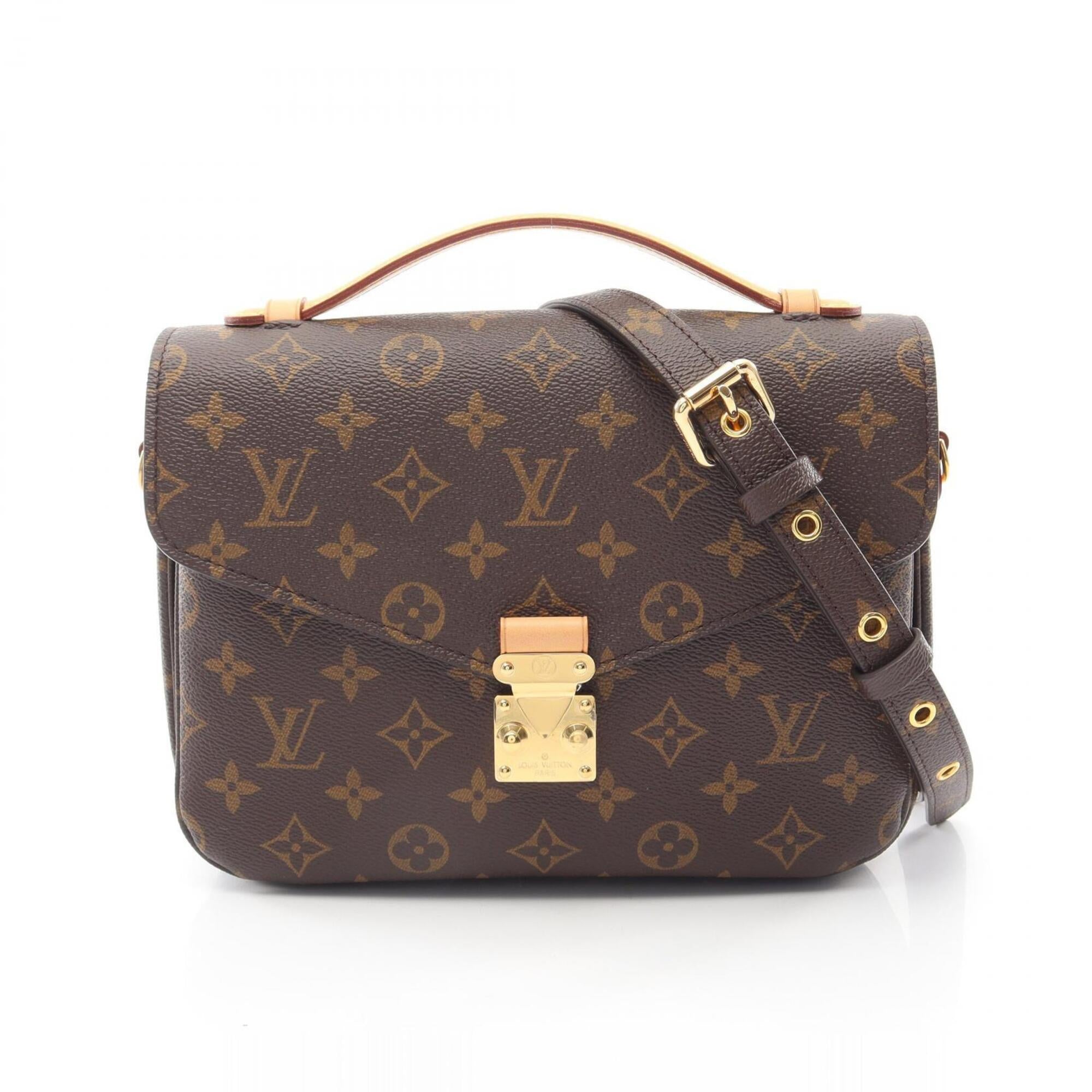 Louis Vuitton Brown Coated Canvas Leather Handbag Pochette (Pre-Owned)