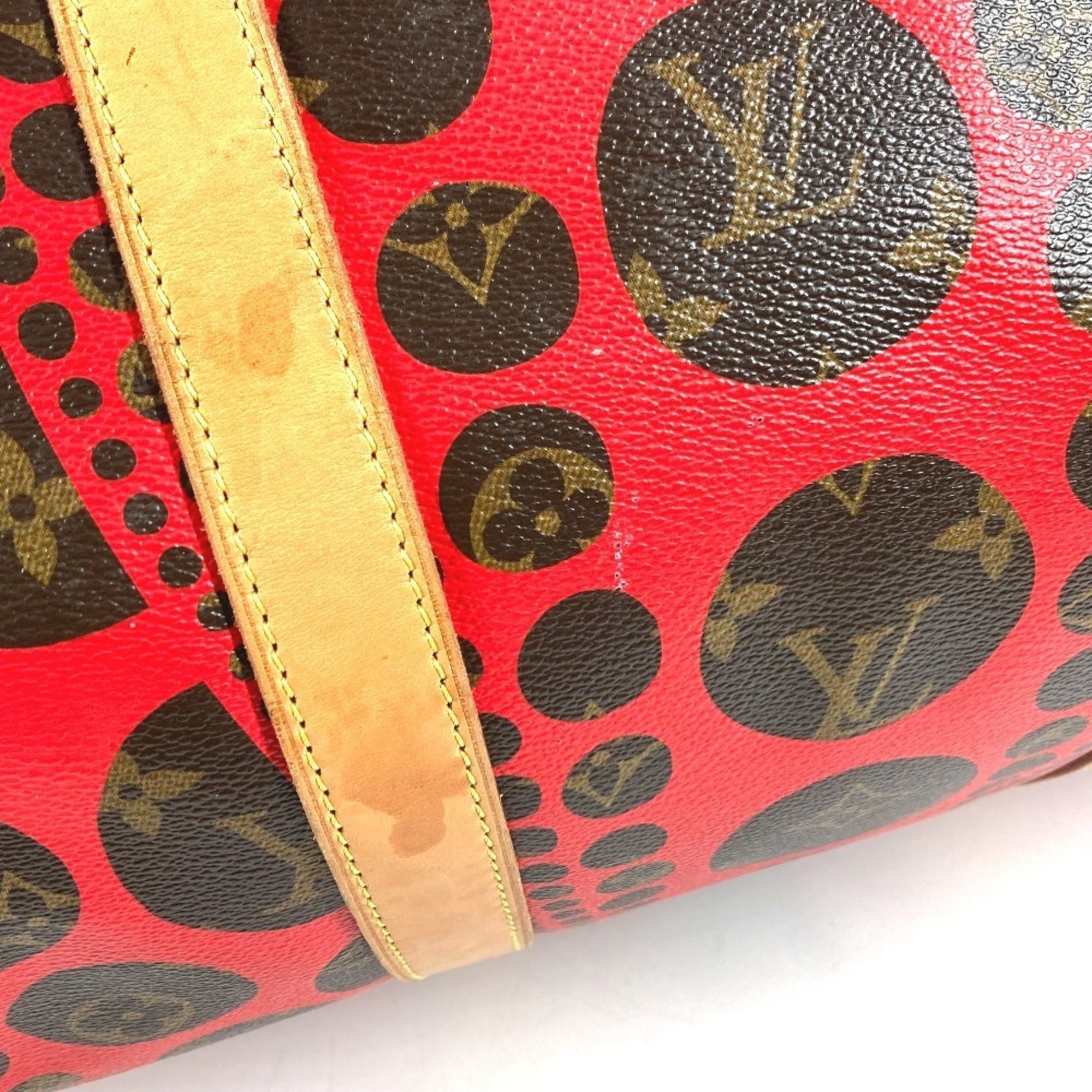 Louis Vuitton Red Color Monogram Canvas Boston Bag Shoulder Bag (Pre-Owned)