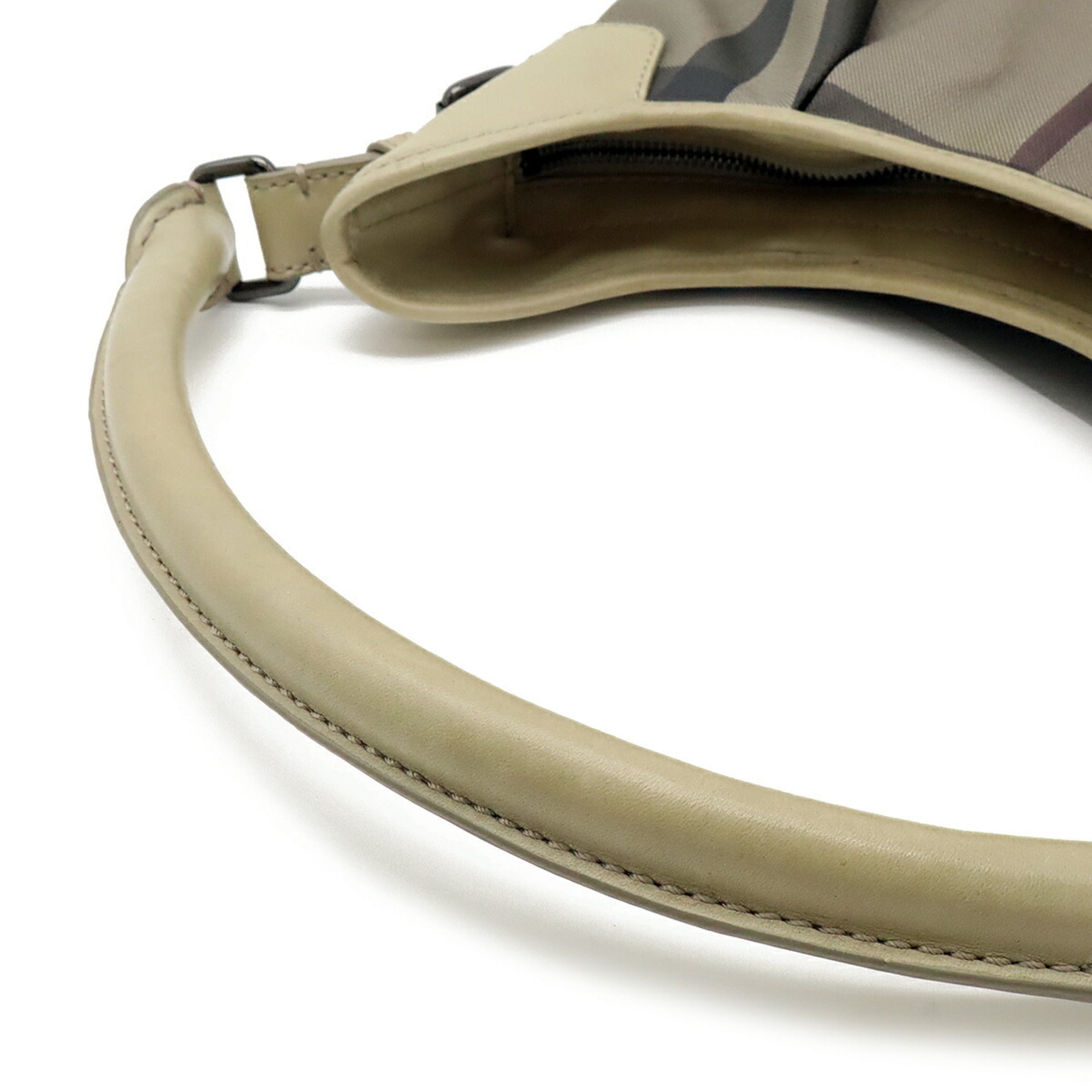 Burberry Brown Grayish Pvc Leather Shoulder Bag (Pre-Owned)