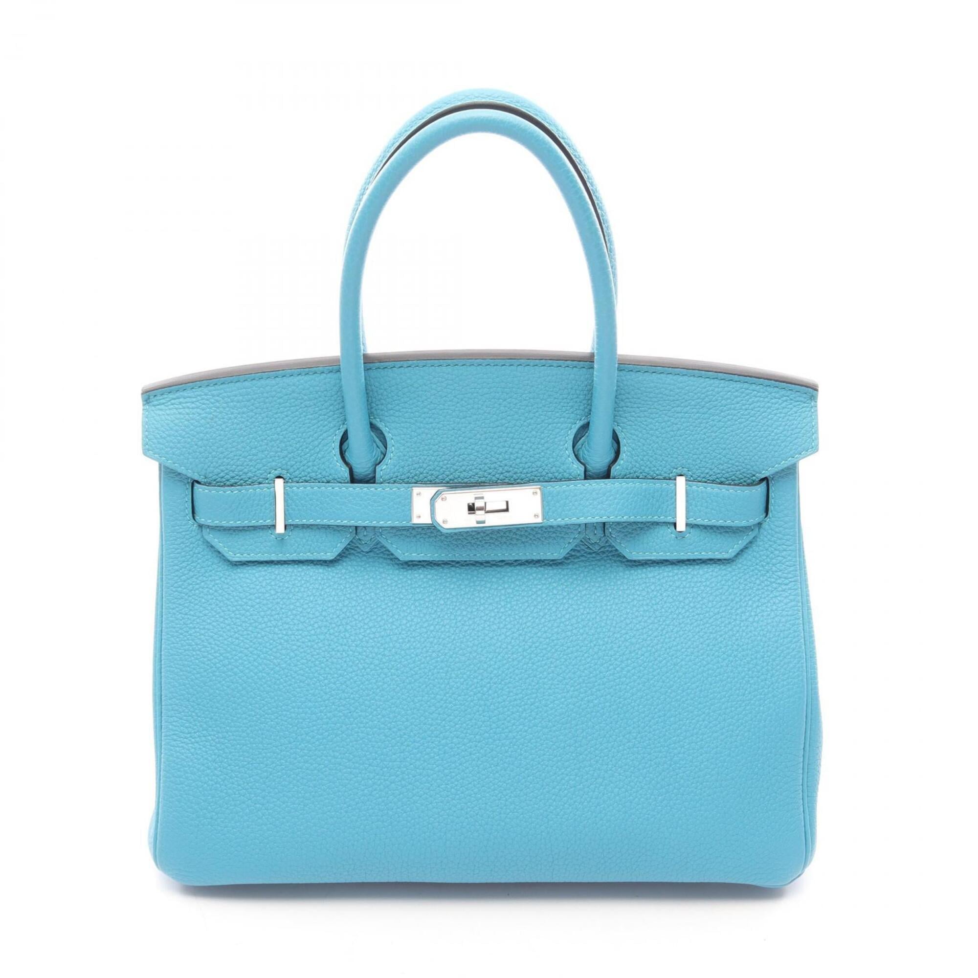 Hermes Turquoise Blue Togo Leather Handbag (Pre-Owned)