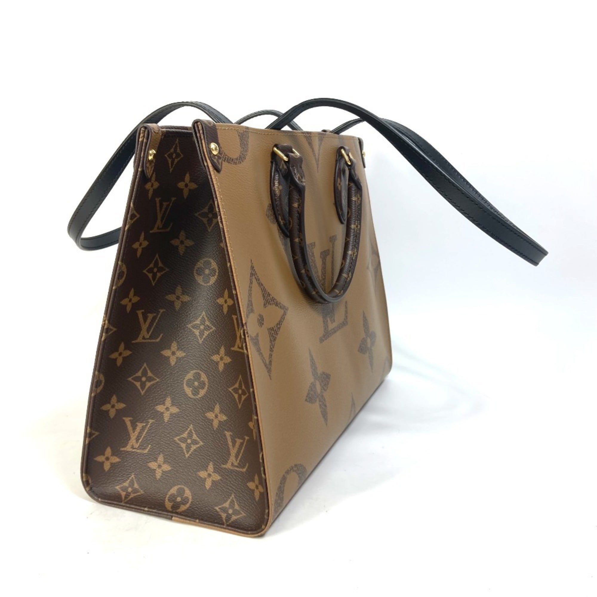 Louis Vuitton Beige Brown Monogram Shoulder Bag Tote Bag (Pre-Owned)