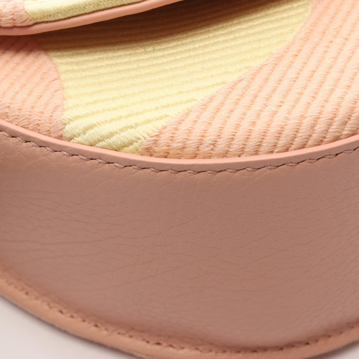 Burberry Pink Yellow Canvas Leather Handbag Shoulder Bag (Pre-Owned)