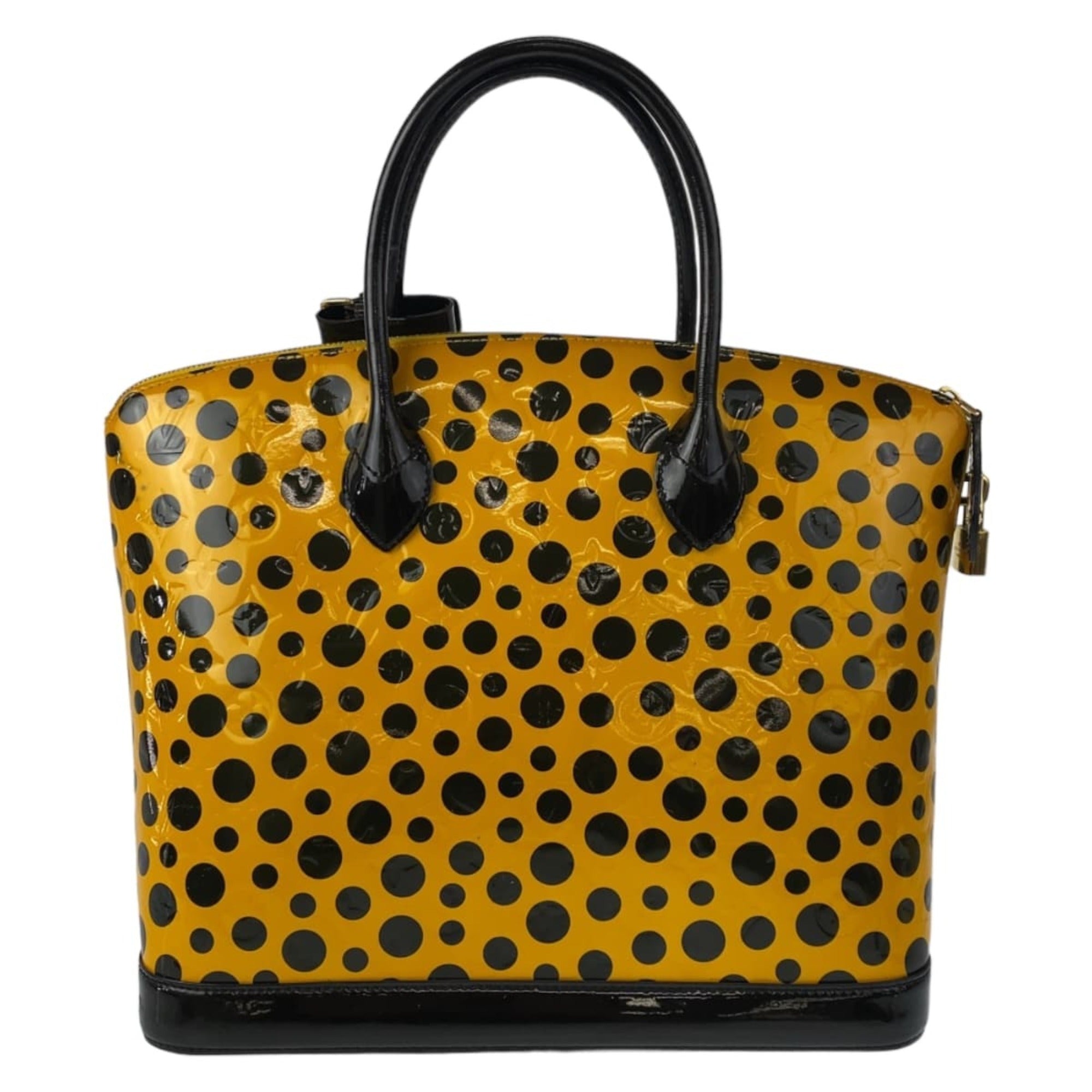 Louis Vuitton Black Yellow Patent Leather Handbag Tote Bag (Pre-Owned)