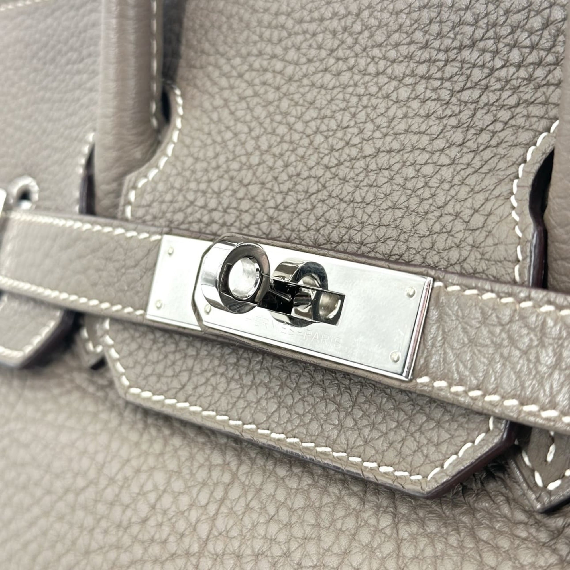 Hermes Birkin Etoupe Gray Togo Leather Handbag (Pre-Owned)