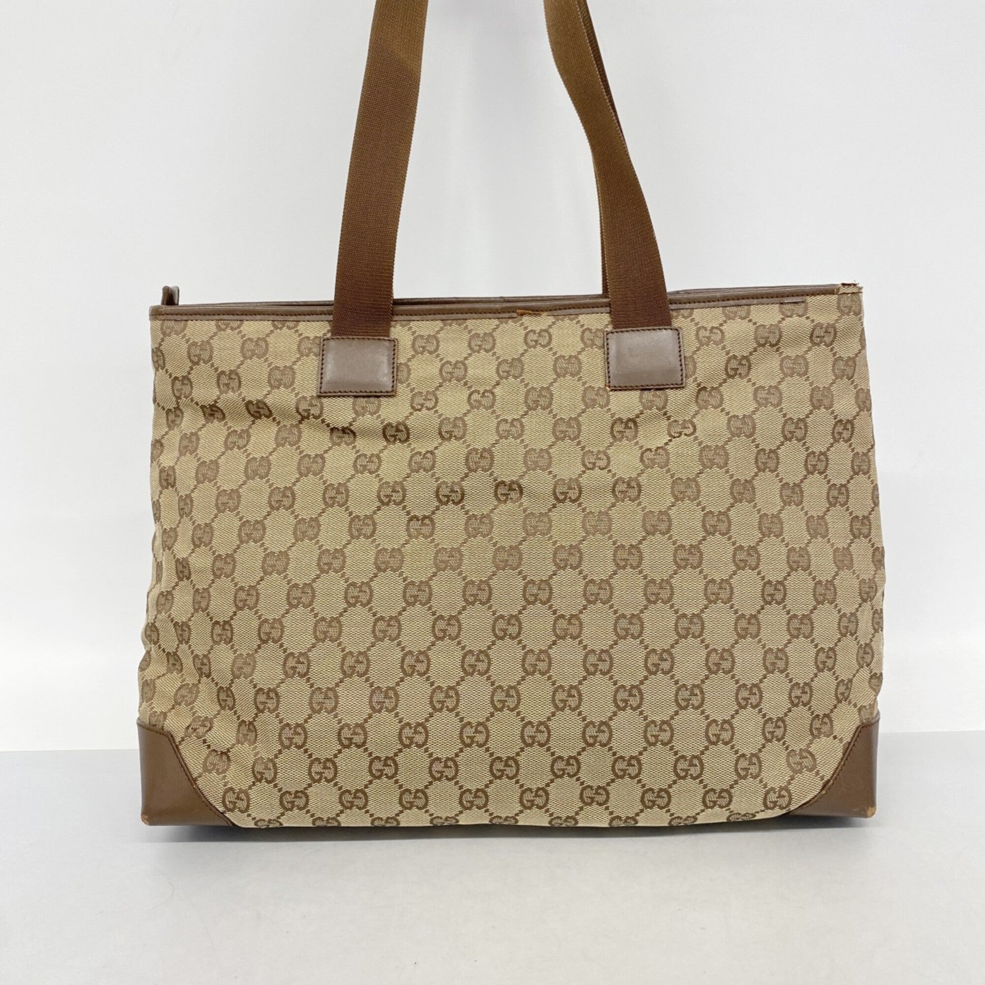 Gucci Brown Canvas Tote Bag (Pre-Owned)
