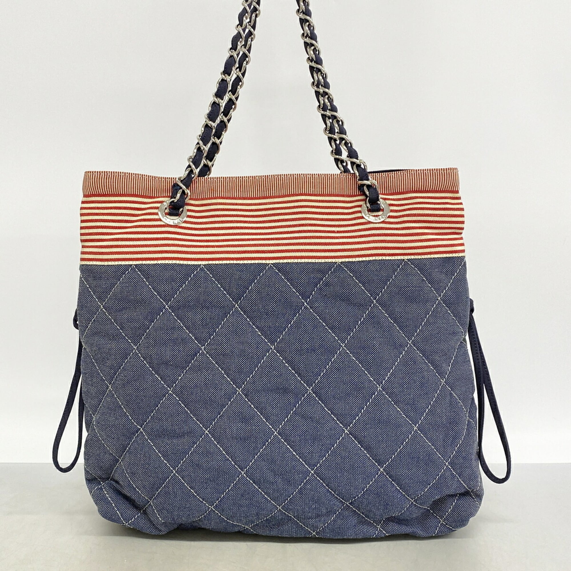 Chanel Navy Canvas Tote Bag (Pre-Owned)