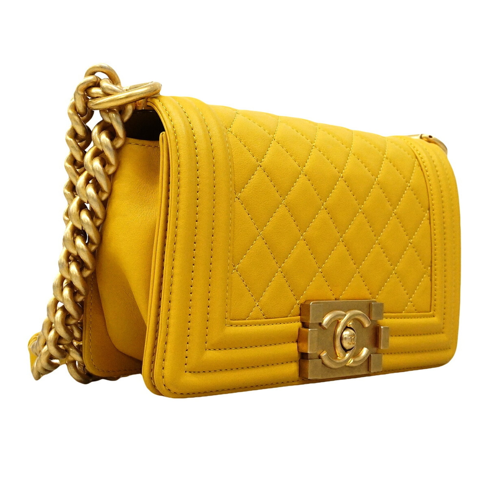Chanel Yellow Leather Shoulder Bag (Pre-Owned)