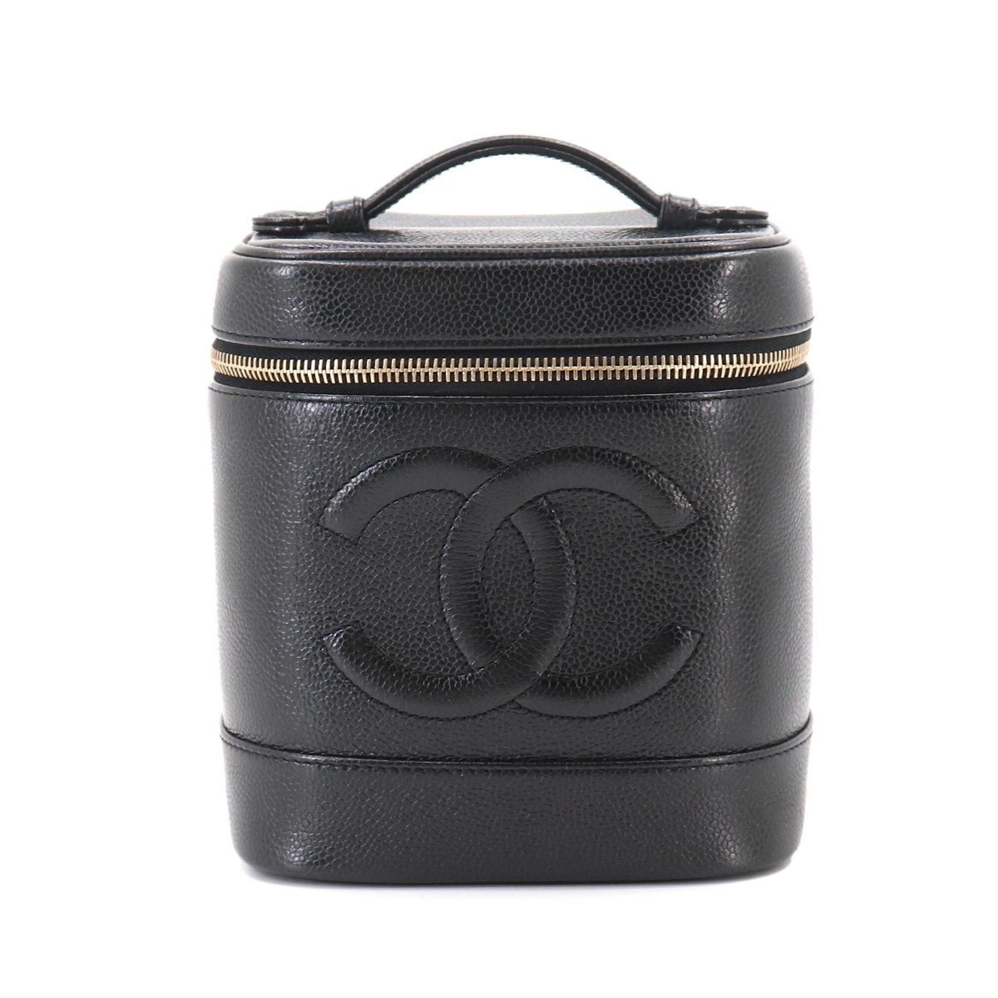 Chanel Black Grained Calfskin Handbag Vanity Bag (Pre-Owned)