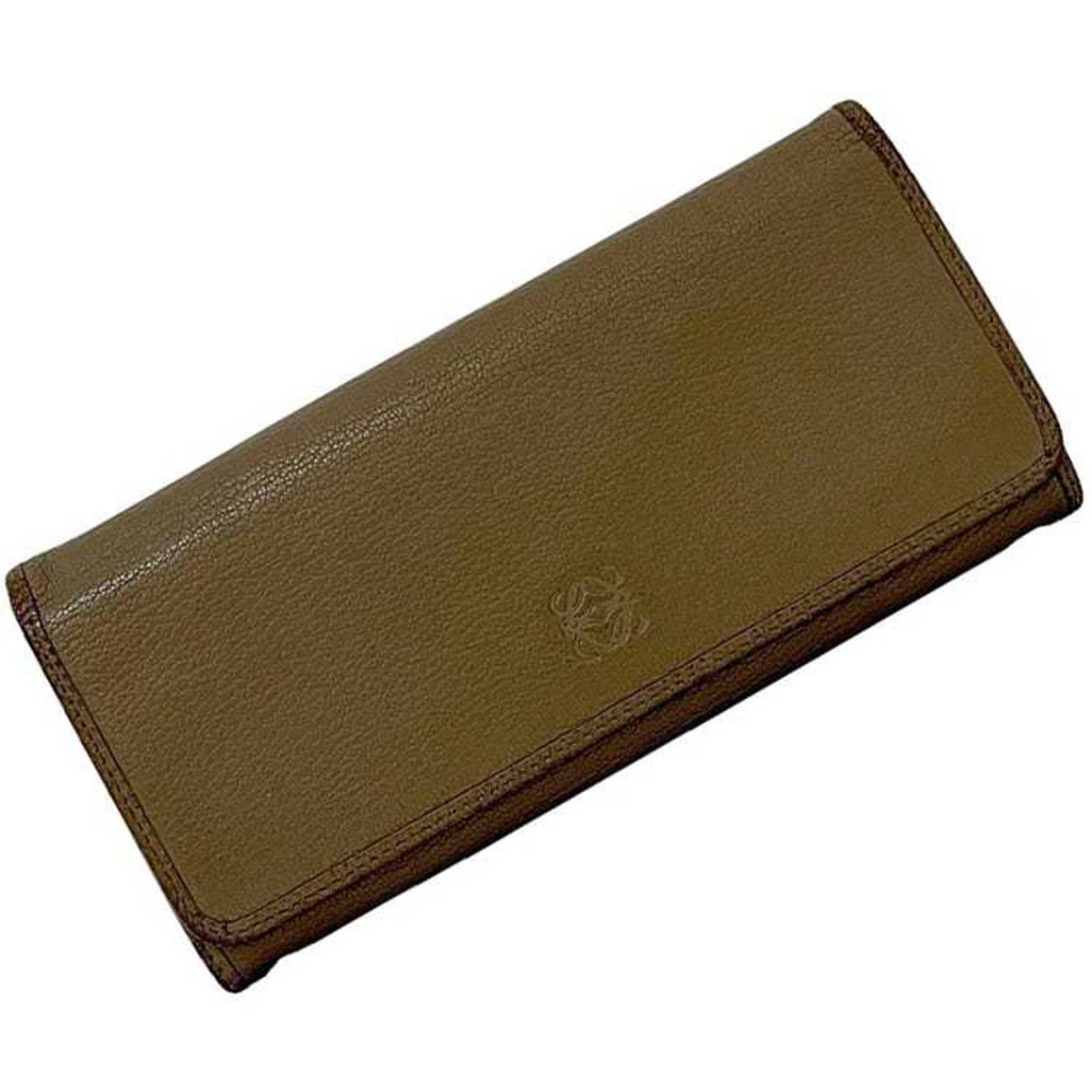 Loewe Beige Leather Long Wallet (Bi-Fold) (Pre-Owned)