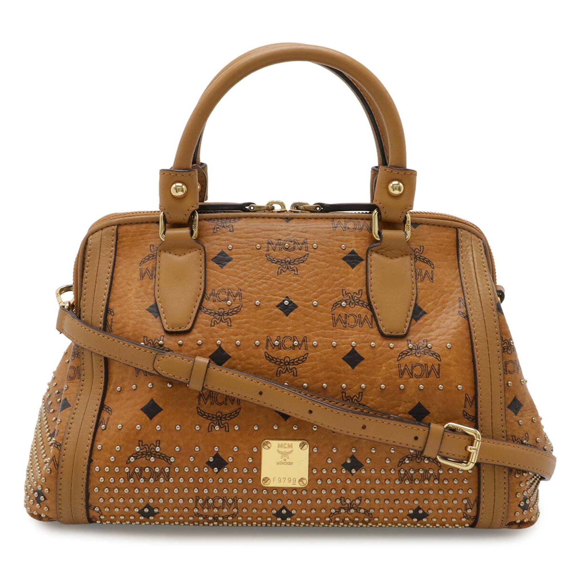 Mcm Pvc Leather Handbag Shoulder Bag (Pre-Owned)