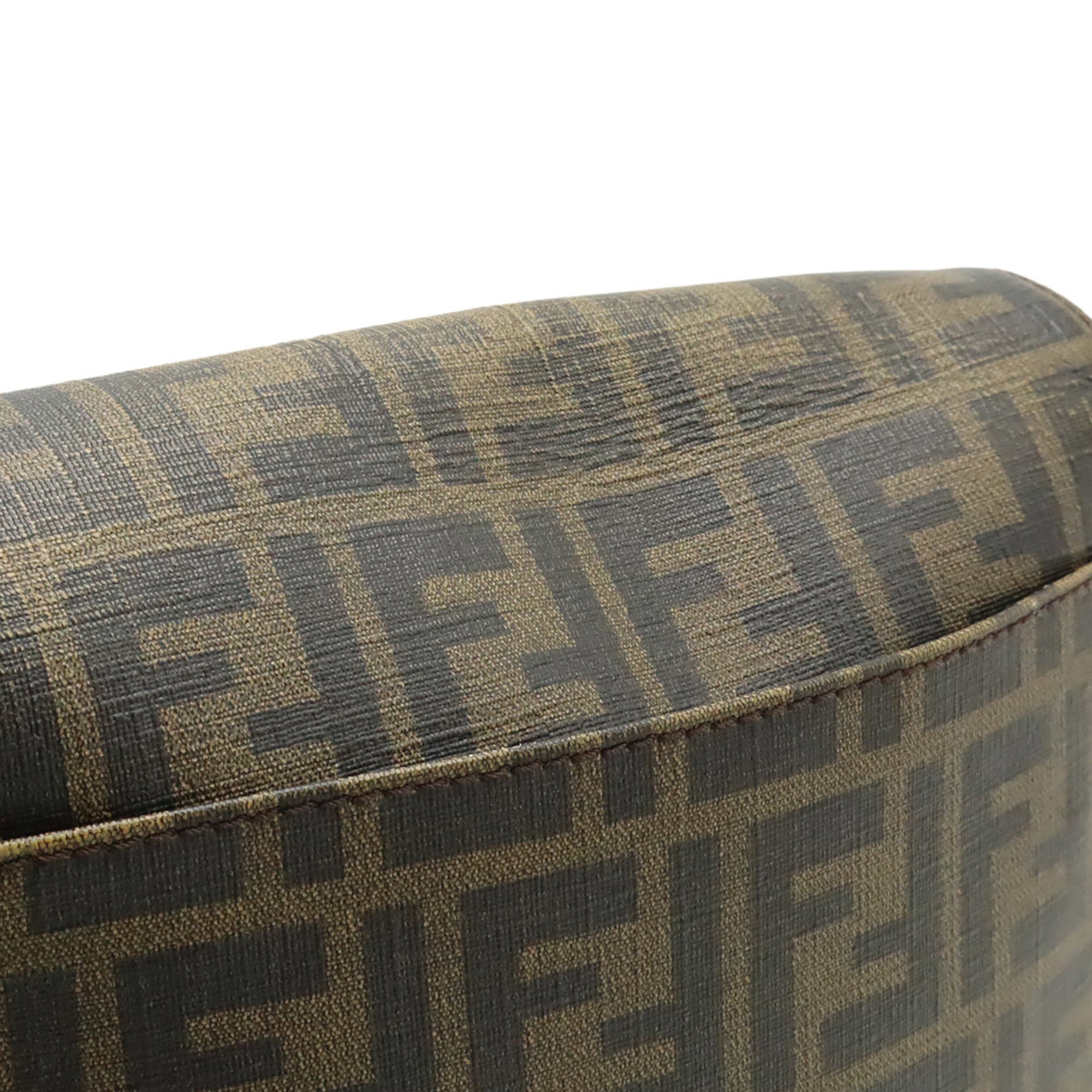 Fendi Dark Brown Khaki Brown Pvc Leather Shoulder Bag (Pre-Owned)