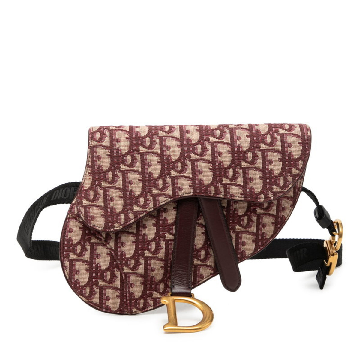 Christian Dior Beige Wine Canvas Leather Sling Bag (Pre-Owned)