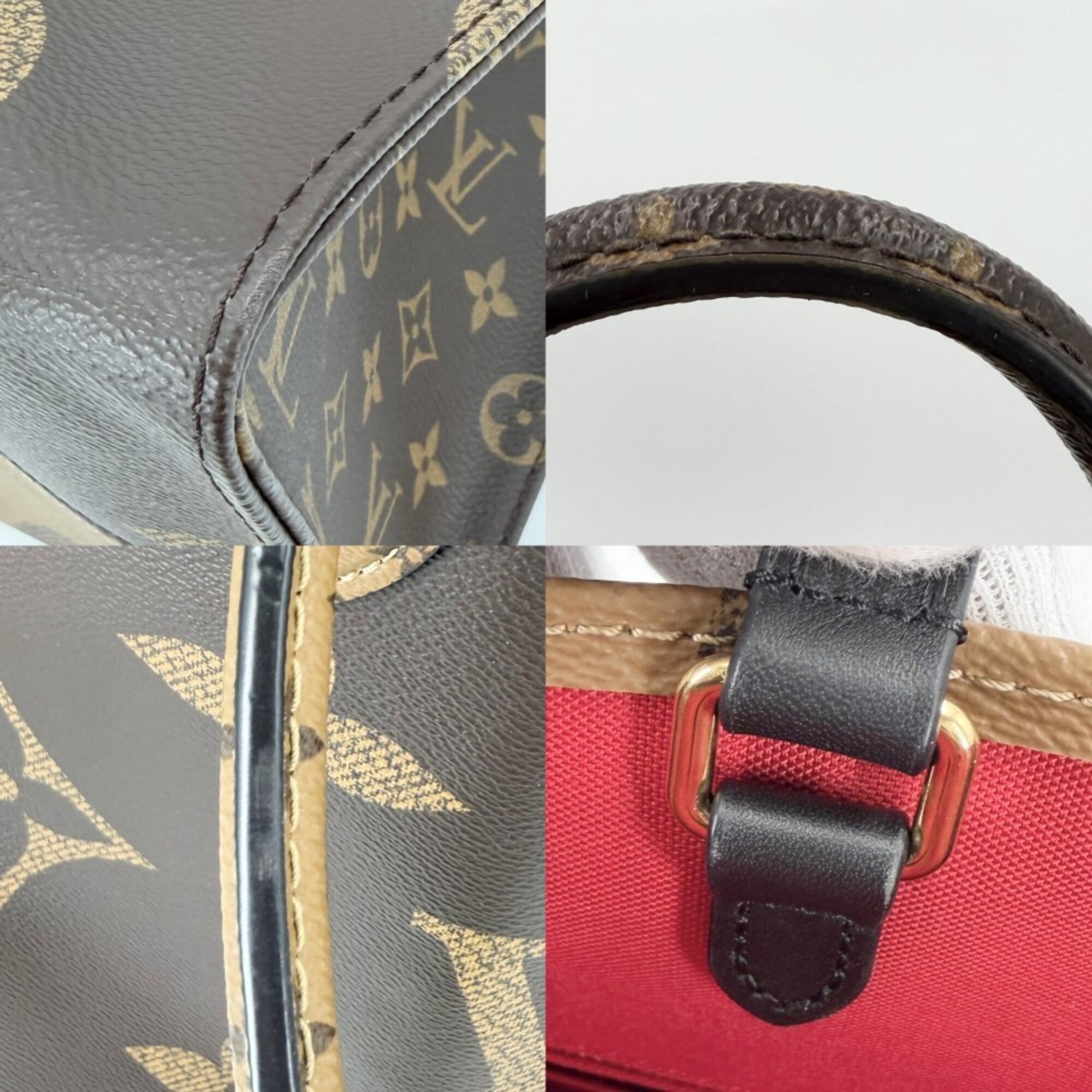 Louis Vuitton Beige Brown Monogram Reverse Monogram Handbag Tote Bag (Pre-Owned)