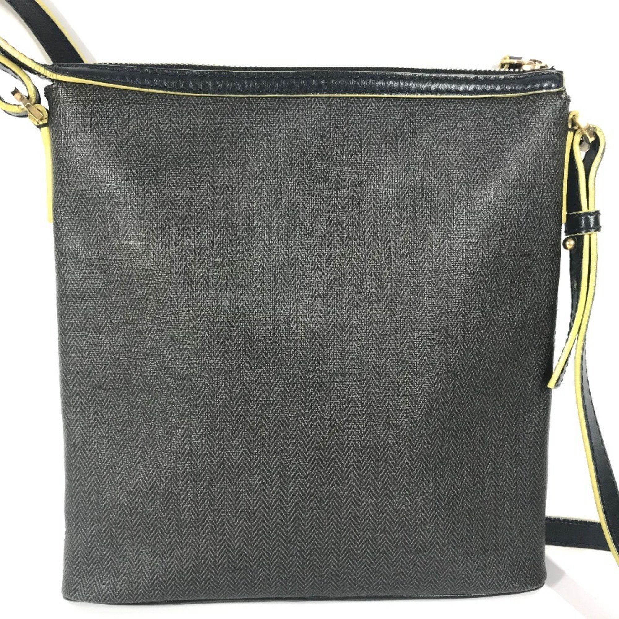 Bvlgari Gray Yellow Pvc Leather Pochette Shoulder Bag (Pre-Owned)