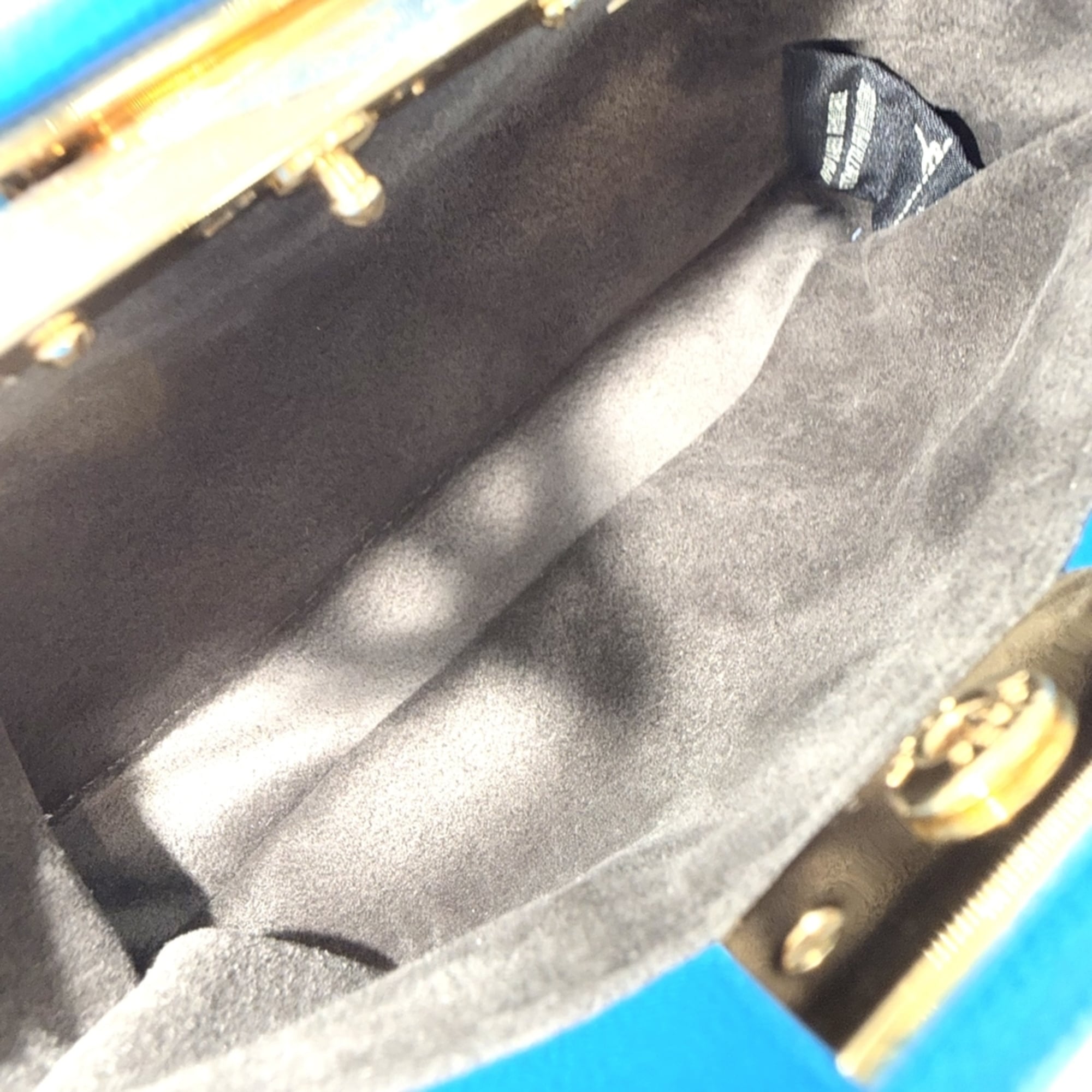 Fendi Blue Leather Handbag Shoulder Bag (Pre-Owned)