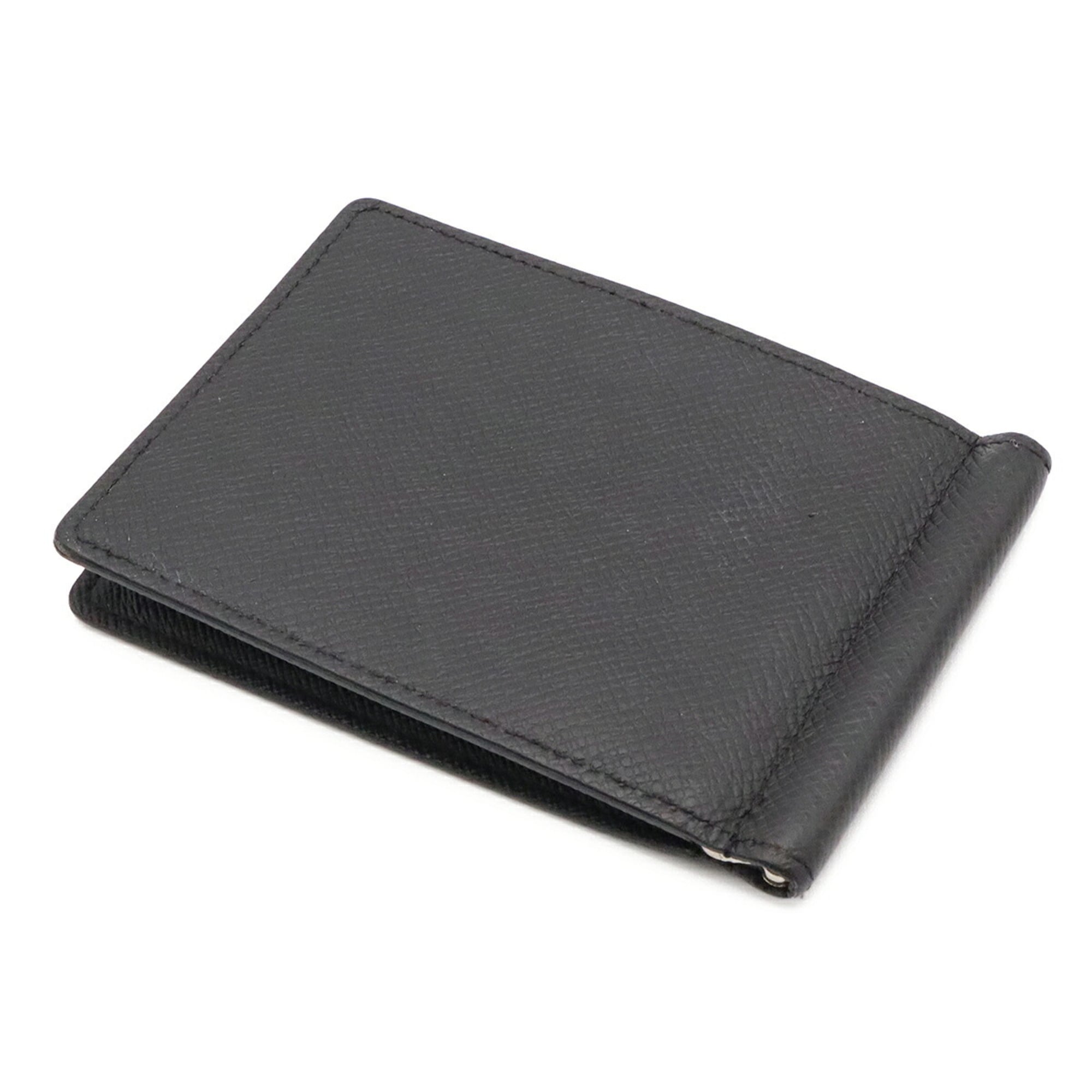 Louis Vuitton Black Galle Noir White Leather Bill Wallet (Bi-Fold) (Pre-Owned)