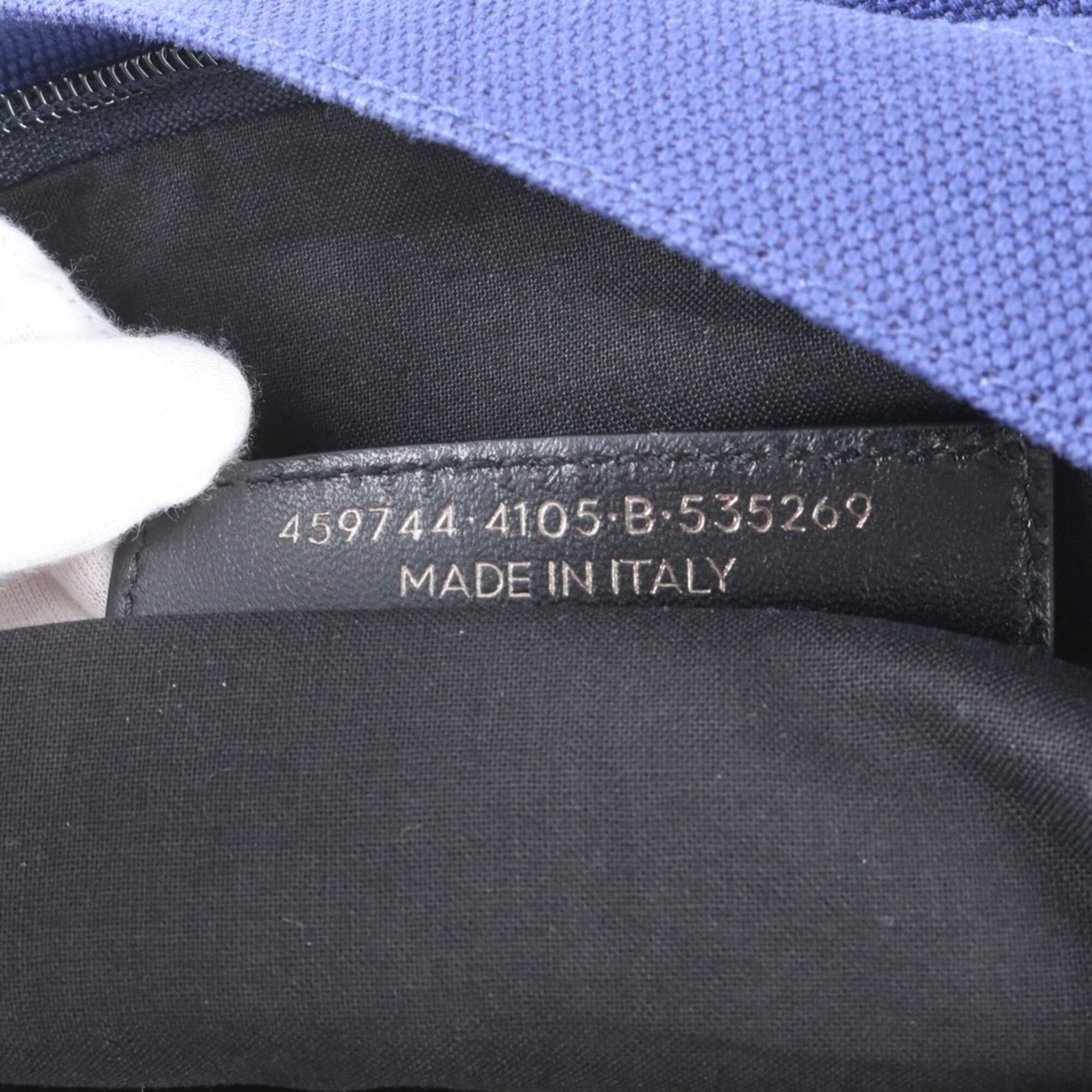 Balenciaga Blue Leather Canvas Backpack Handbag (Pre-Owned)