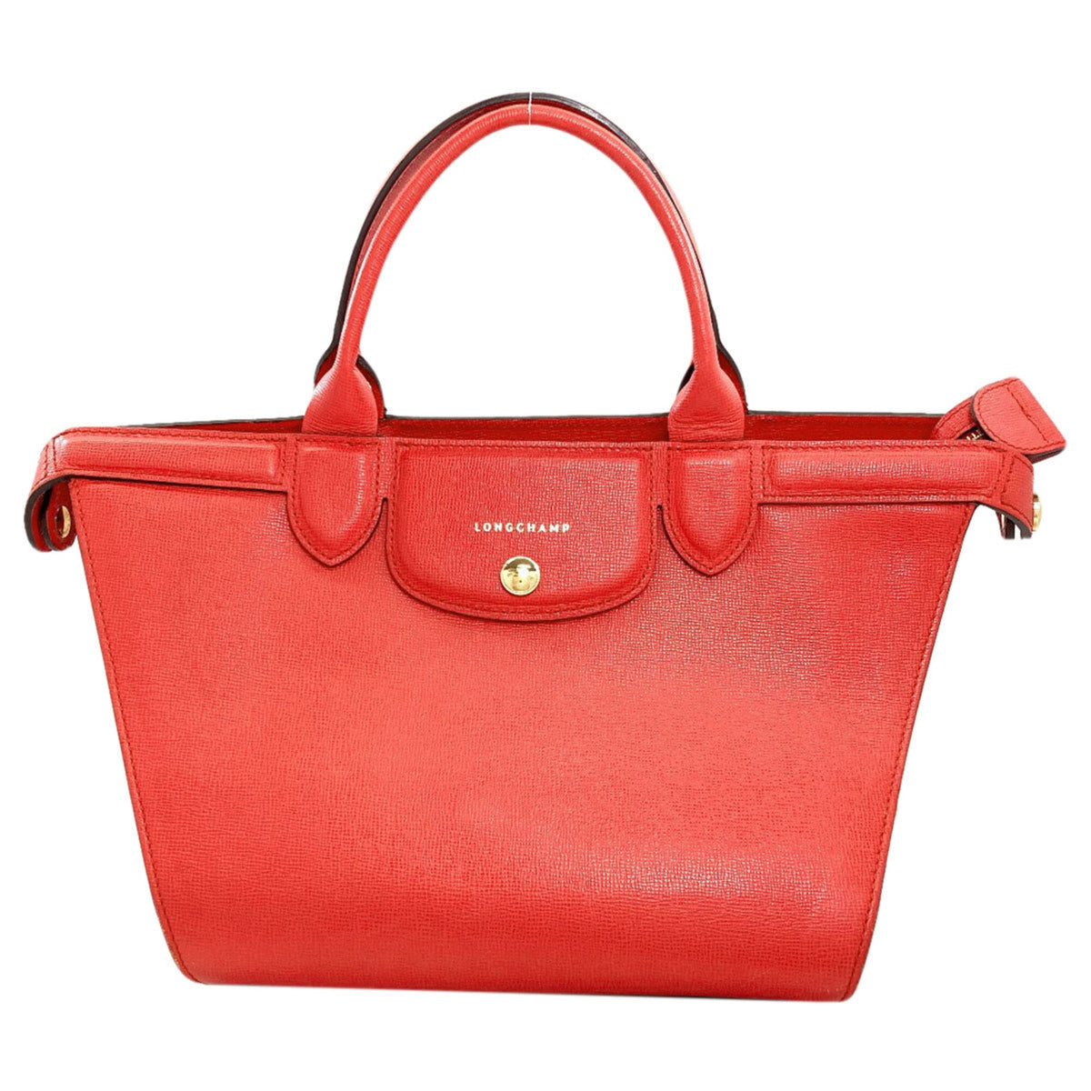 Longchamp Red Color Leather Handbag (Pre-Owned)