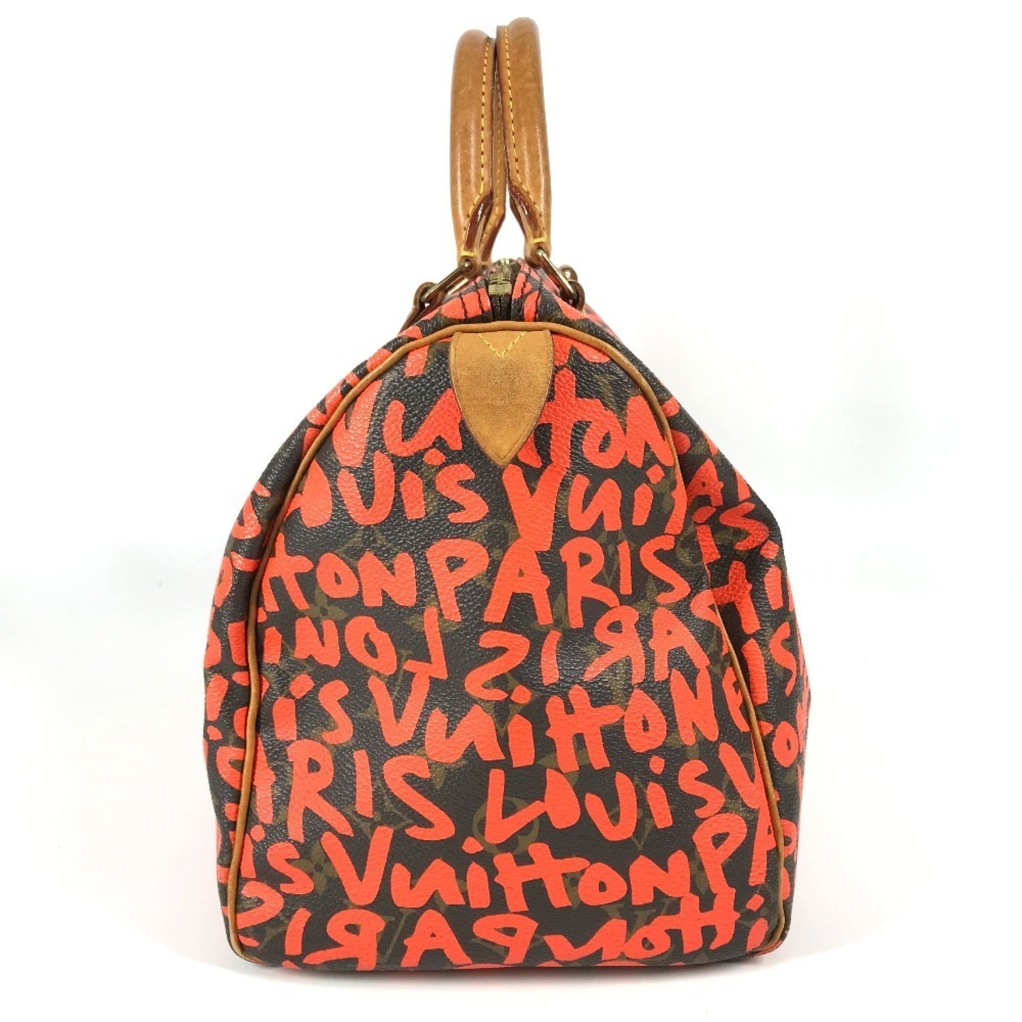 Louis Vuitton Monogram Graffiti Lv Orange Orange Monogram Graffiti Boston Bag Handbag (Pre-Owned)