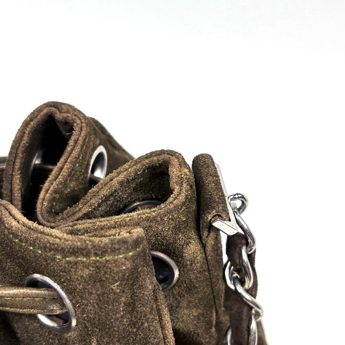 Chanel Khaki Suede Shoulder Bag (Pre-Owned)