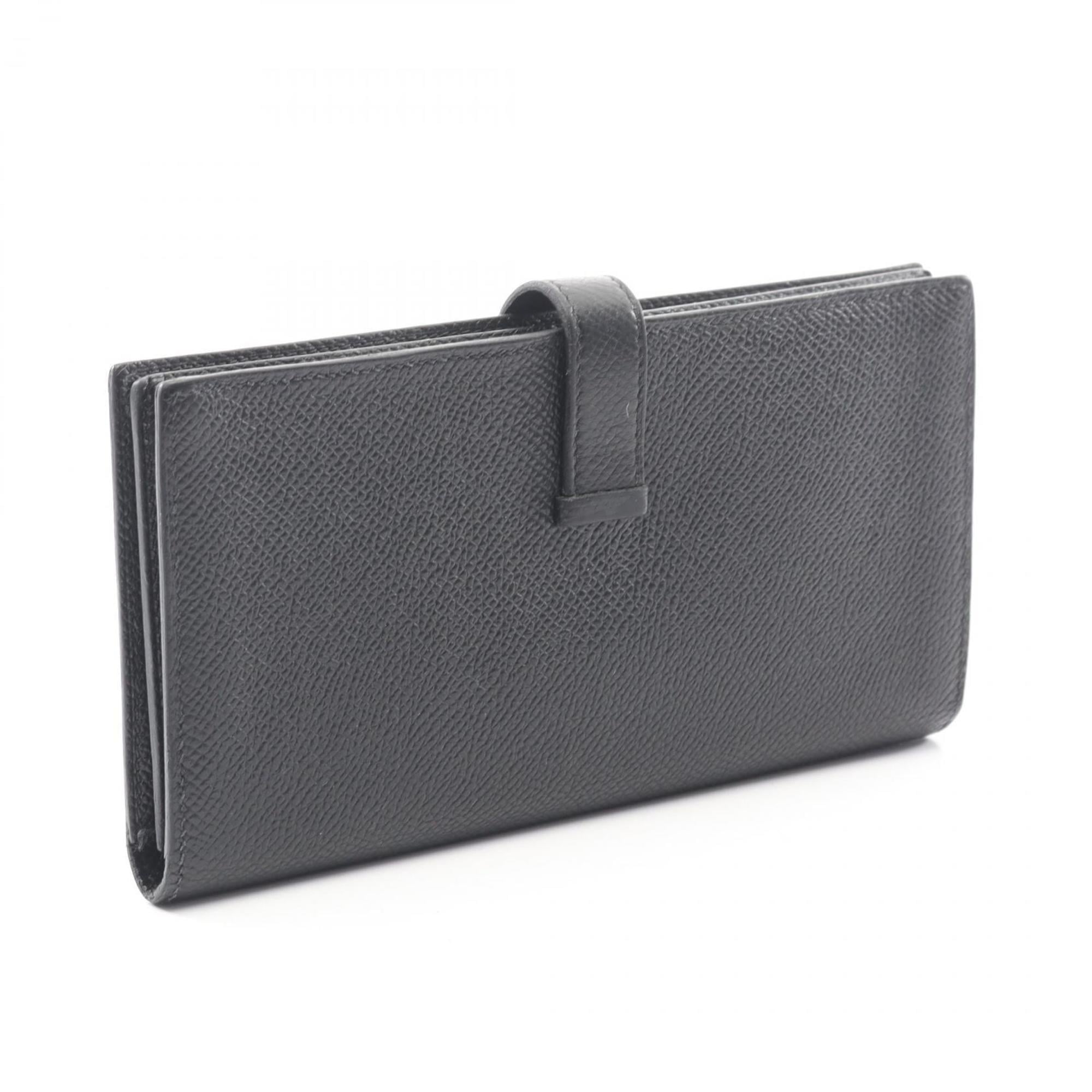 Hermes Black Epsom Leather Long Wallet (Bi-Fold) (Pre-Owned)