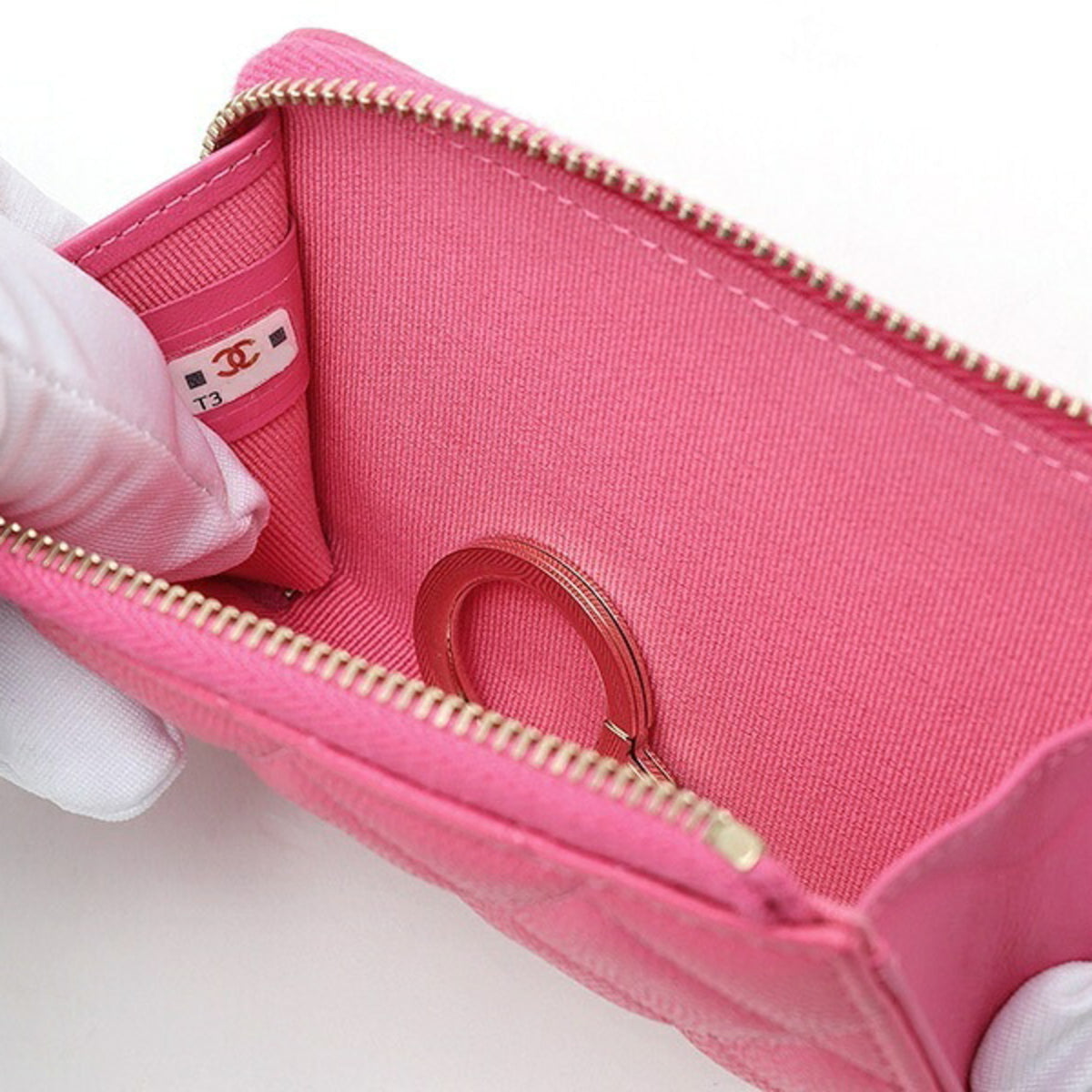 Chanel Pink Grained Calfskin Coin Purse/Coin Case (Pre-Owned)