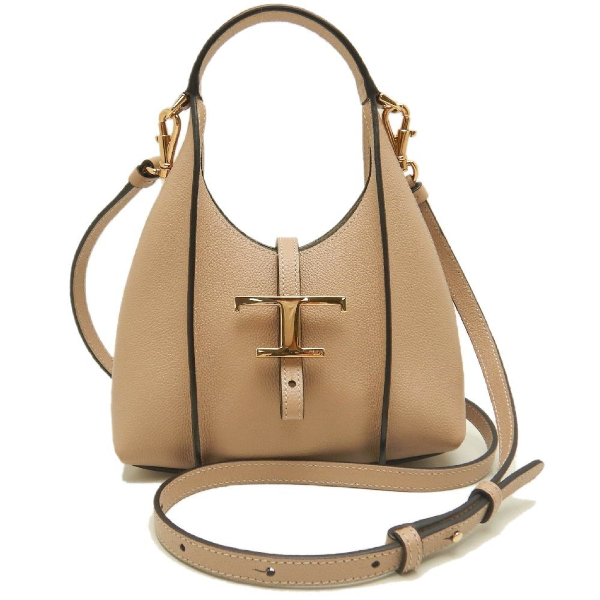 Tod's Gold Leather Handbag Shopping Bag (Pre-Owned)