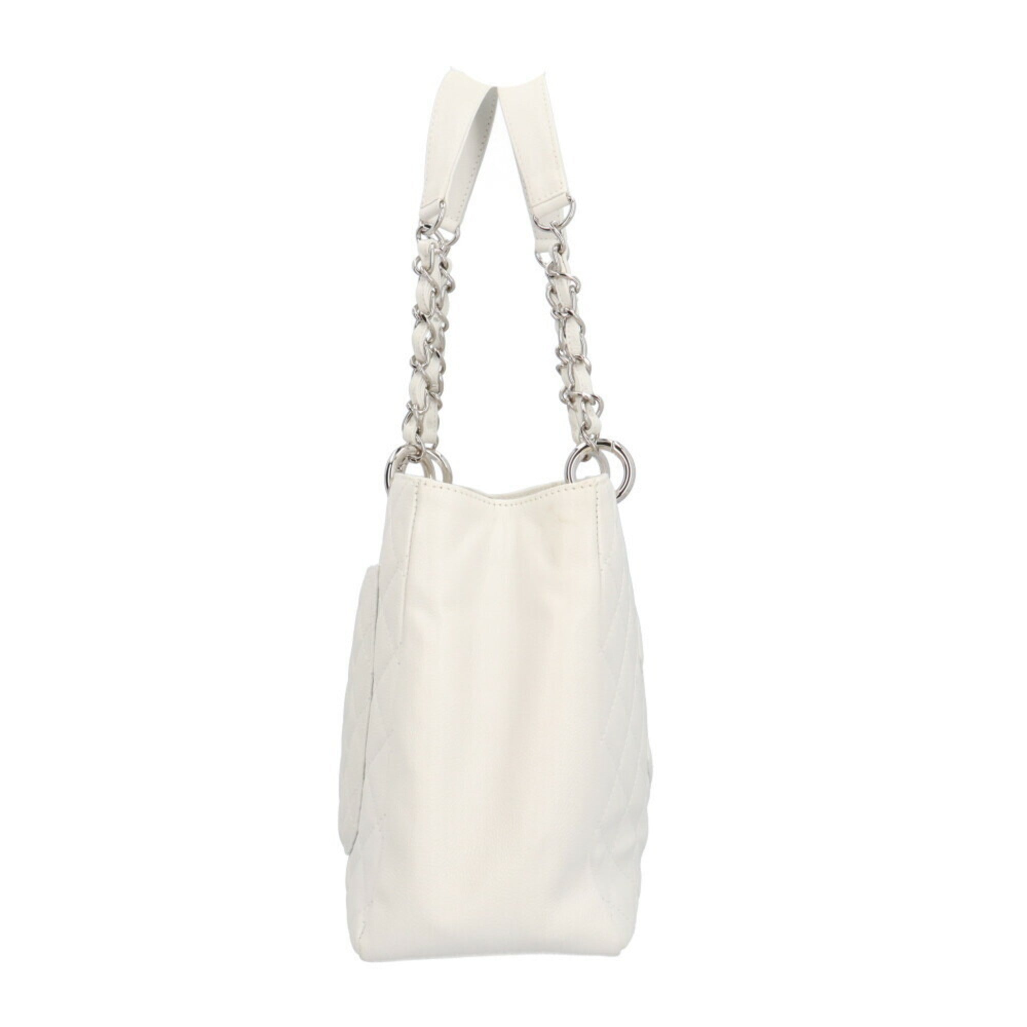 Chanel White Caviar Leather Shoulder Bag (Pre-Owned)
